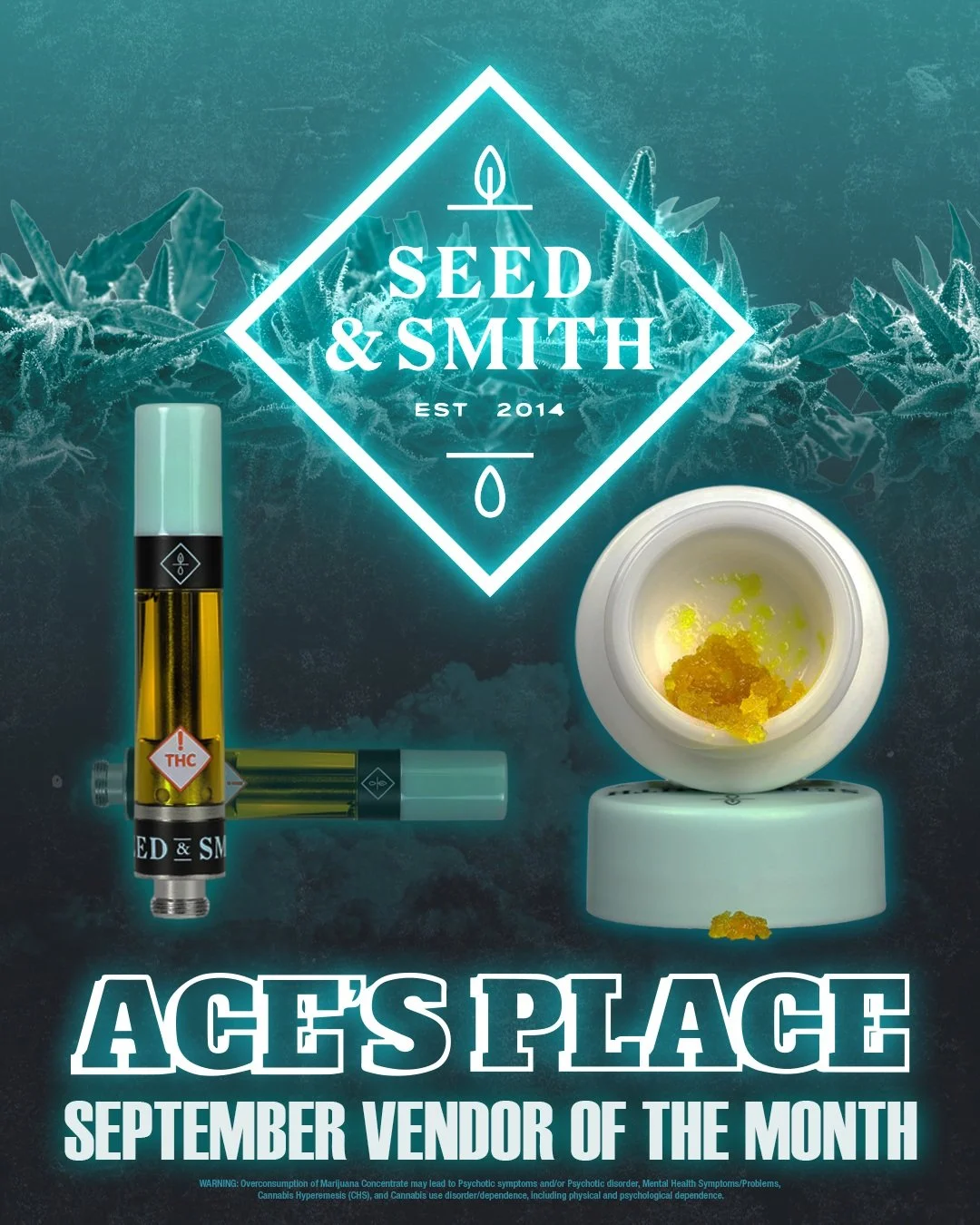 @seedandsmithdenver a local favorite featured all month at Ace's Place! 🐾&spades;️

🍃

21+ only.
Nothing for sale.