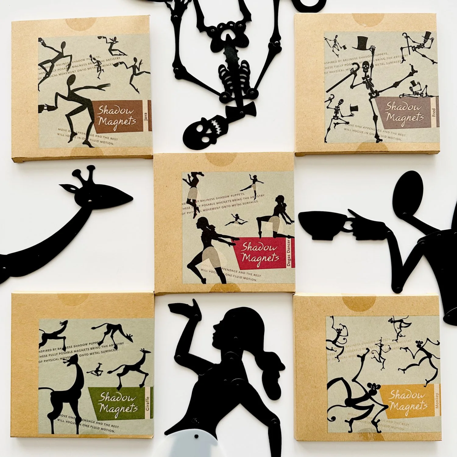 grid with 5 Shadow Magnet packages and characters posing