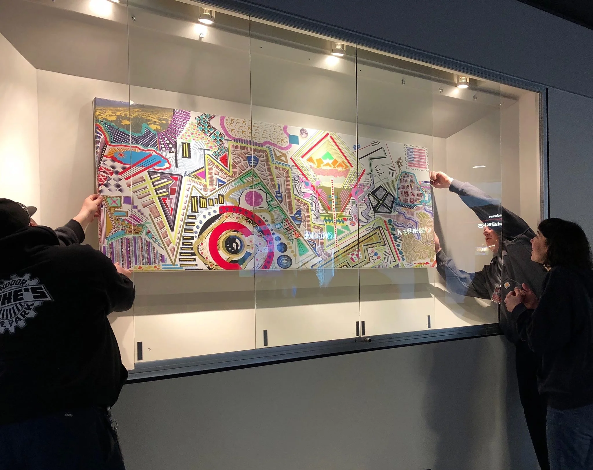 Installation shot: Pittsburgh International Airport: Deanna Mance, The Fool at the Precipice, Courtesy of Rachel Saul Rearick.