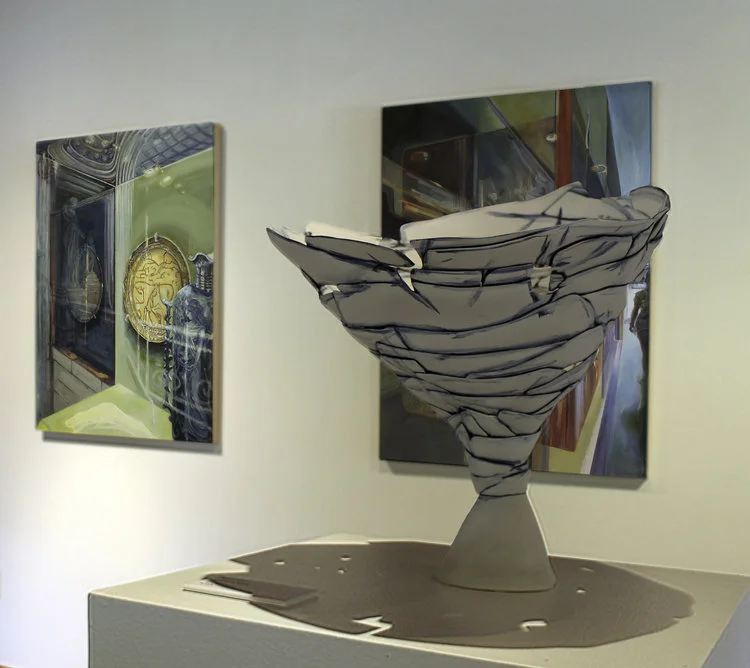 Vessels in Five Dimensions JUNE 2–JULY 27, 2019 IRON GATE GALLERY, TOUCHSTONE CENTER FOR CRAFTS Touchstone Center for Crafts is hosting two Associated Artists of Pittsburgh Exhibitions in the summer of 2019. Both exhibitions will take place at the Iron Gate Gallery, and are juried and curated by Lindsay Ketterer Gates, Executive Director of Touchstone and Travis Winters, Programs Manager at Touchstone. Vessels in Five Dimensions is a duo exhibition between Kristen Letts Kovak and Silvija Singh . Vessels in Five Dimensions explores the fluidity between two-dimensional images and three-dimensional forms. Augmenting the static dimensions of height, width, and depth with time and individual perception, both Kovak and Singh create vessels that subvert function while alluding to meaning. Both artists intentionally leave gaps in information. Using the fragments to construct new and more complex narratives, they reform instability into strength and surface into transparency. Kovak’s paintings depict forms whose context has been removed or interrupted. Similarly, Singh’s ceramic forms are carefully pieced together, revealing cavities interrupting their function. The resulting physical and pictorial vessels are not empty bodies but bodies reformed by history, observation, and cognition.