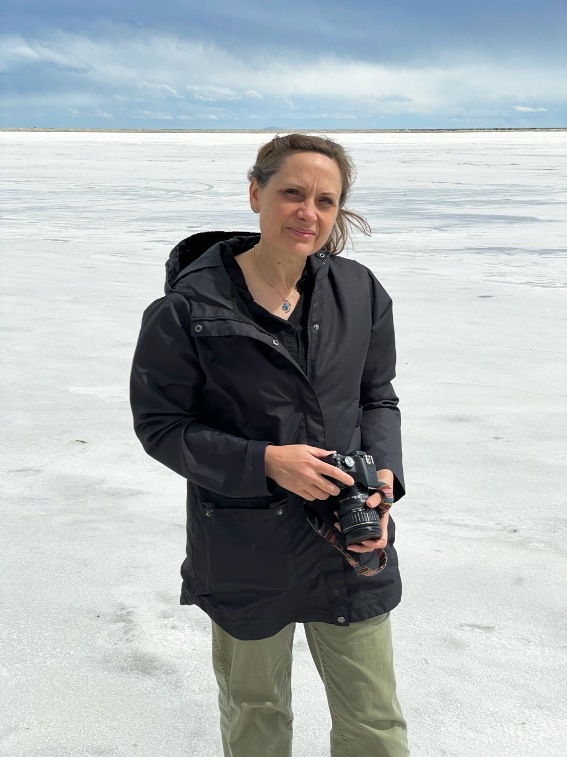  Action shot collecting samples at Bonneville Salt Flats earlier this summer 