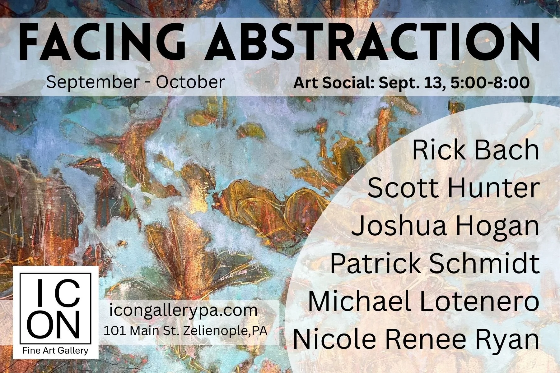 Art Social on September 13th to celebrate the new exhibition at ICON Gallery, "Facing Abstraction"