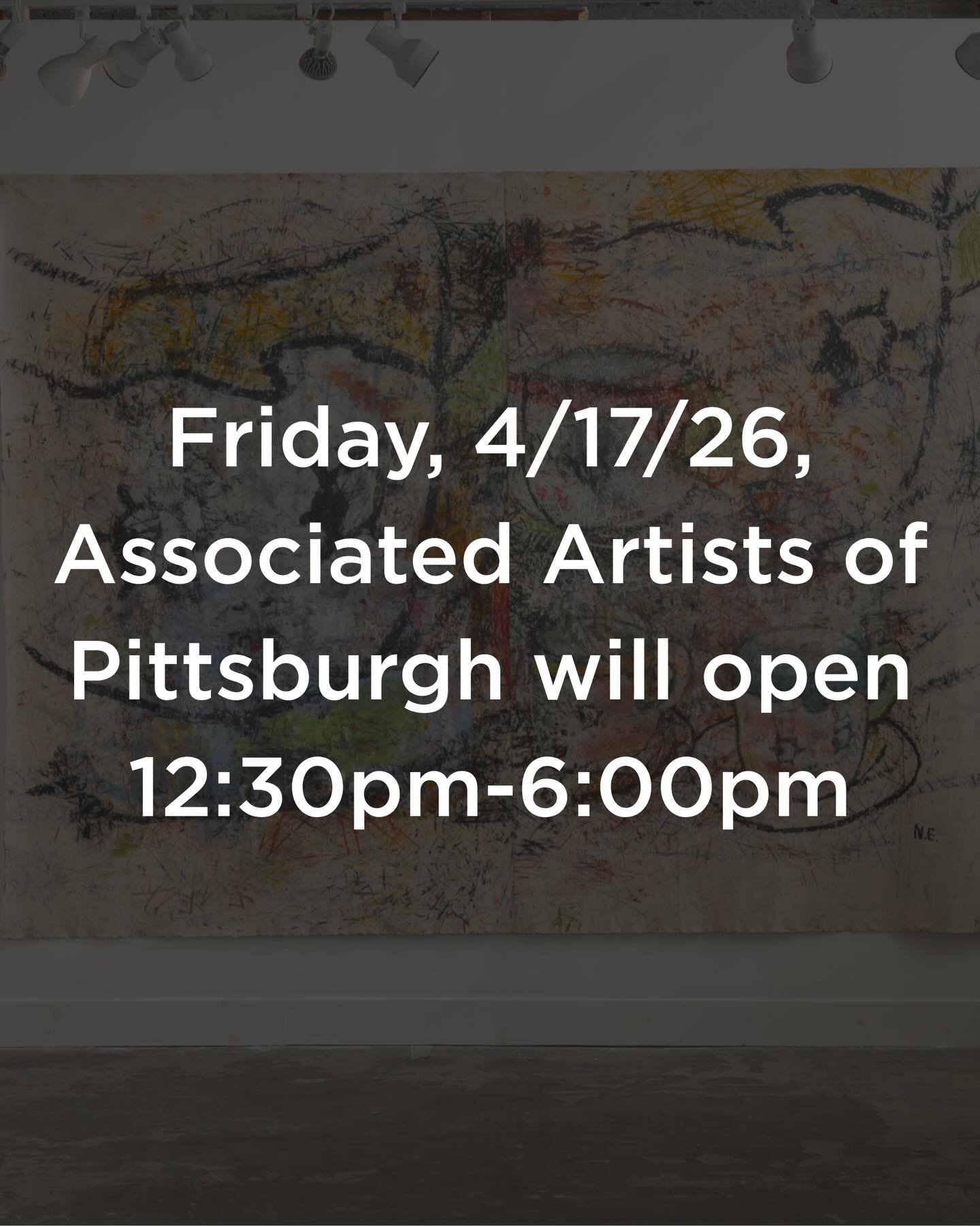 This Friday, April 17th, the Associated Artists of Pittsburgh Exhibition Space will be open 12:30pm-6pm.

Photo by @chrissycliche and artwork by @noahemhurt