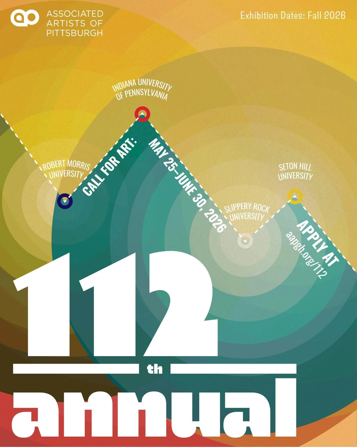 Coming this the fall: the 112th Annual Exhibition! The 112th Annual Exhibition will open fall 2026 across four locations in western Pennsylvania. Juried by Allison Lacher, the exhibition will be hosted at the Media Arts Gallery at Robert Morris Unive