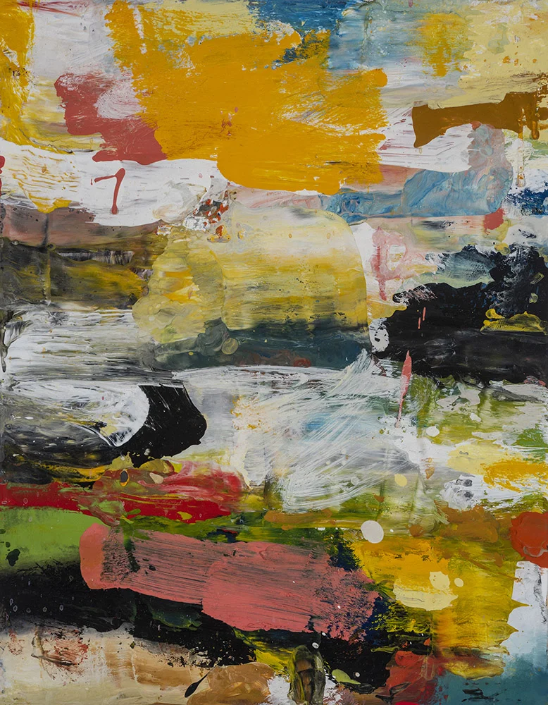 "Ephemeral Joy #2", 2018, encaustic and collage on board, 10" x 14"