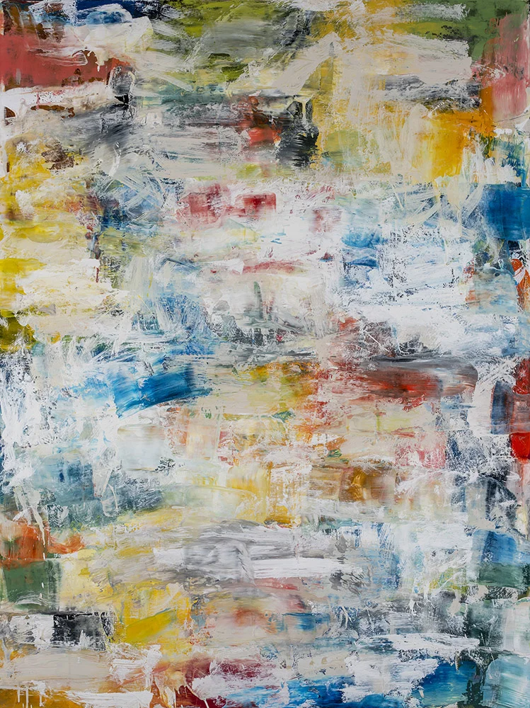 "Halcyon Days", 2018, encaustic and collage on board, 36" x 48"