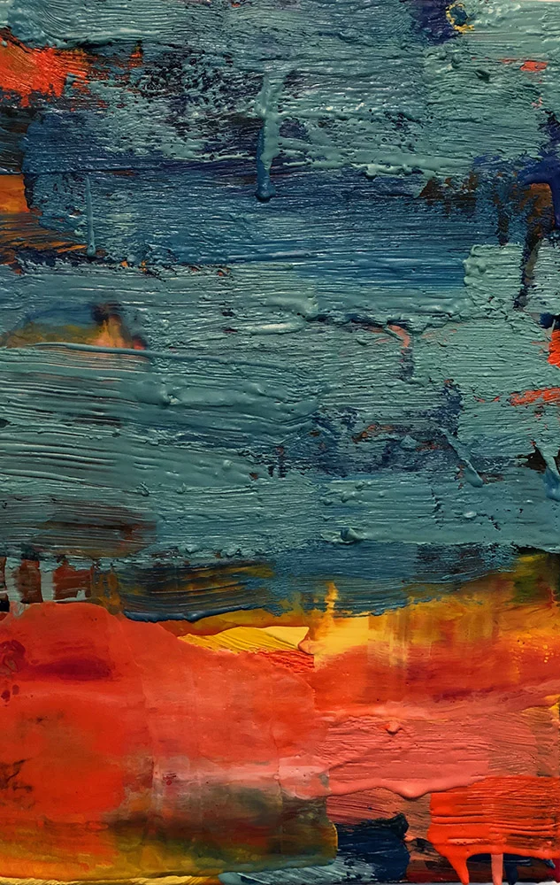 "So Co #6", 2018, encaustic and collage on board, 8" x 12"
