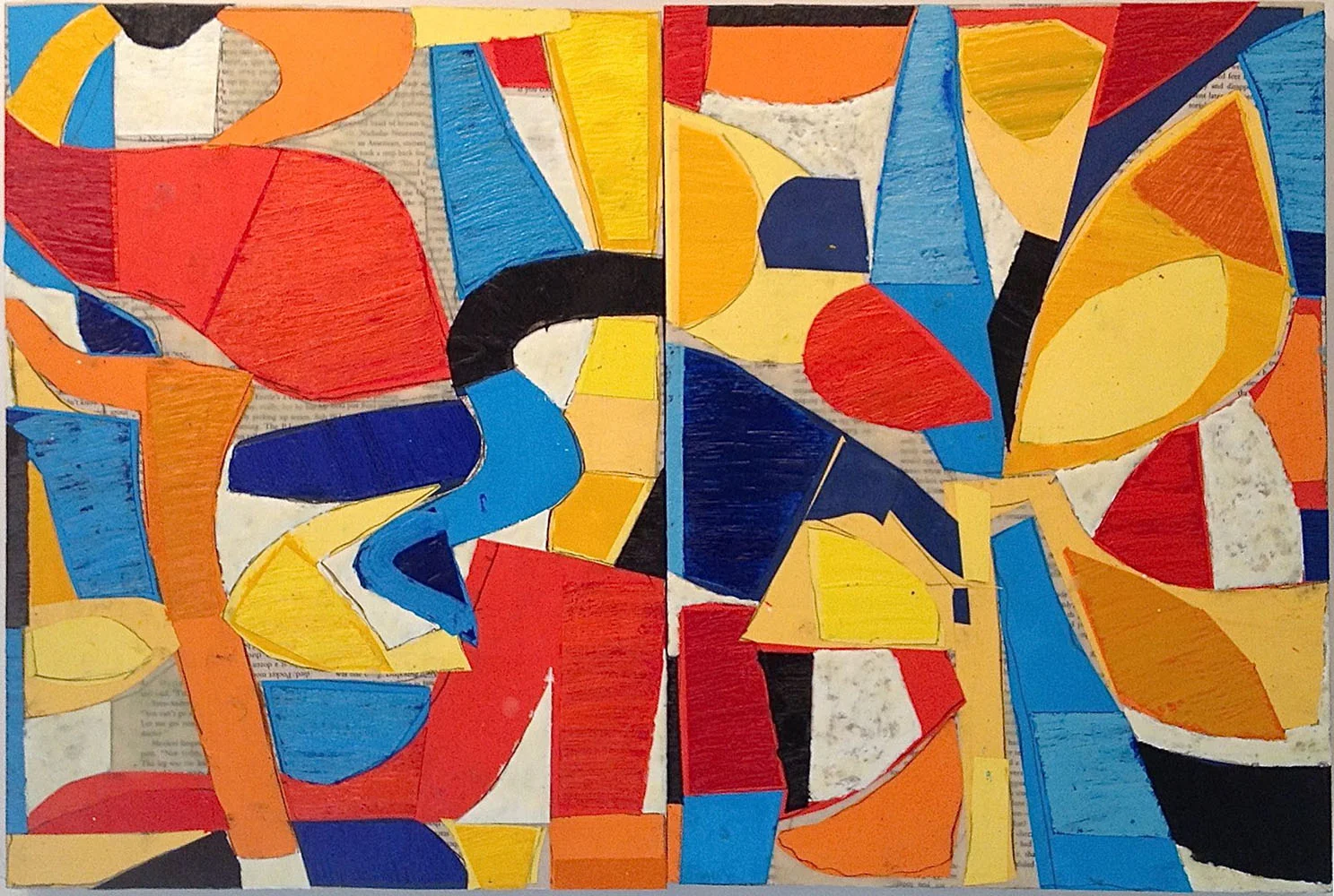 "New Mexico Throwback", 2016, encaustic and collage on board, 16" x 24"