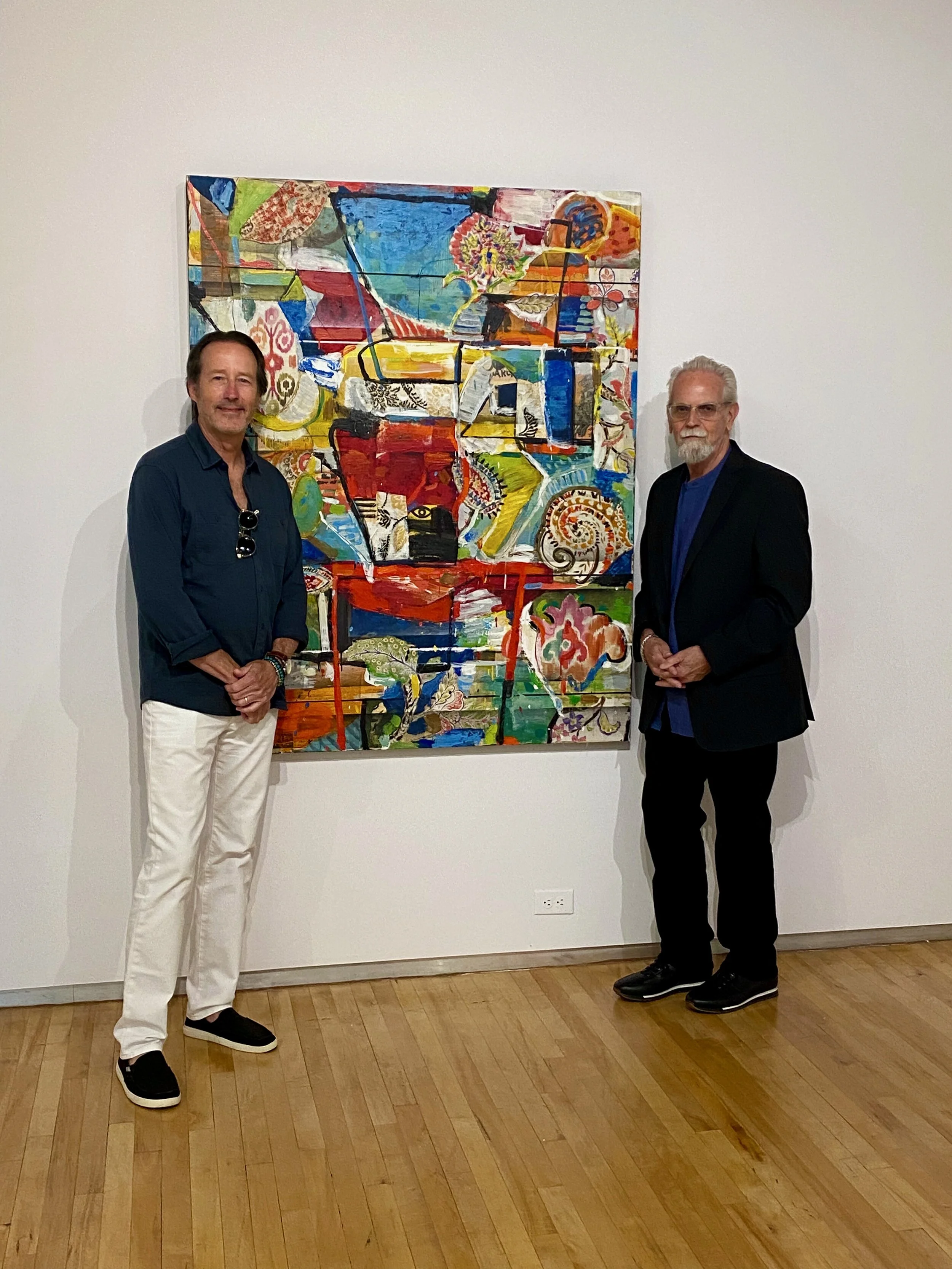 With gallery owner, John Strawn, and my painting "Who Dat?"