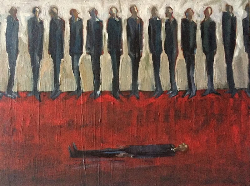 Suits 16X20 oil on canvas PRIVATE COLLECTION