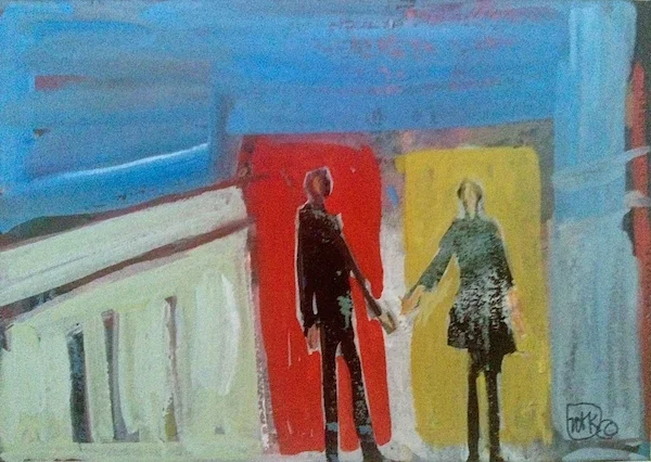 Pillars of The Temple 6X8 mixed media SOLD