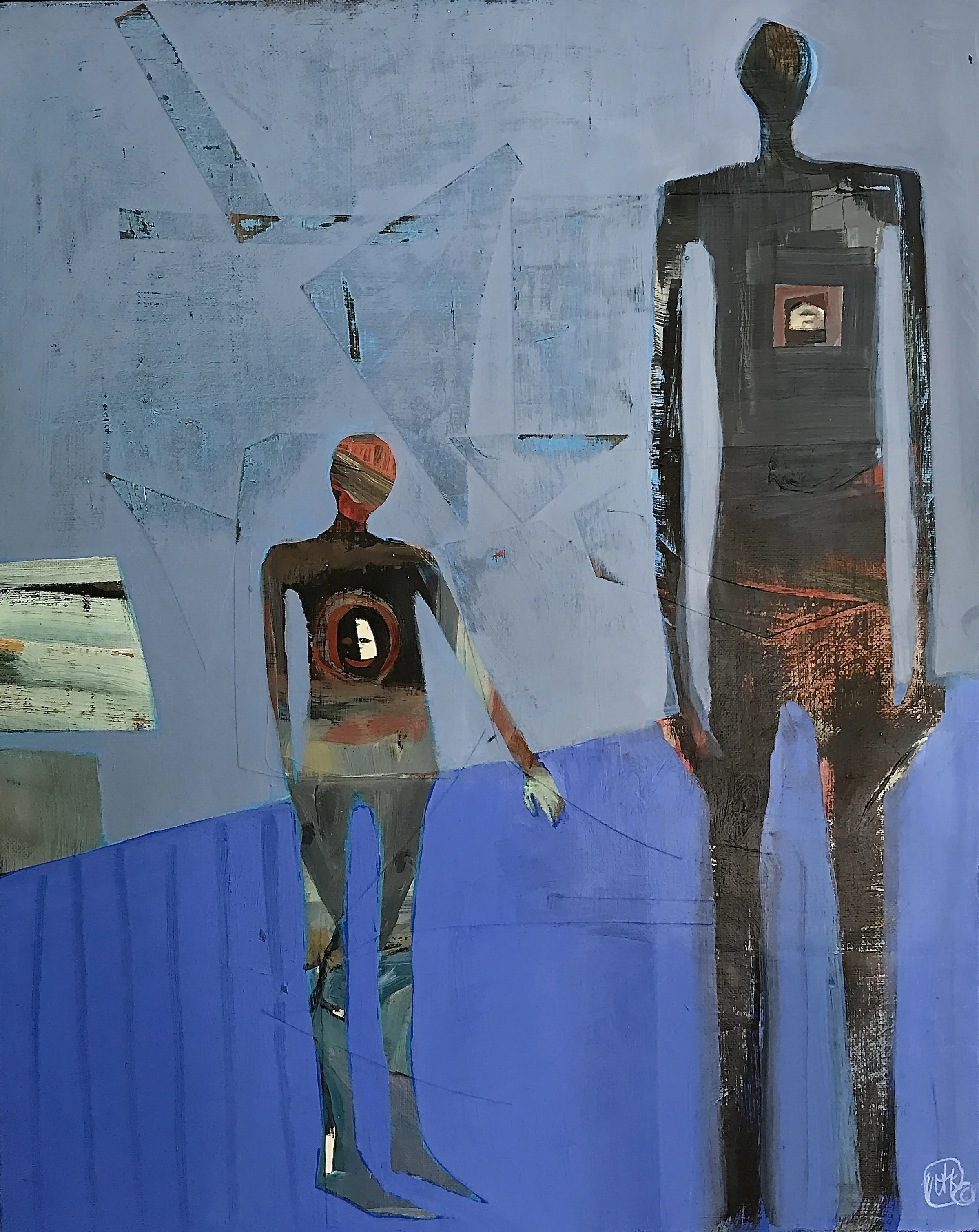 'Cardboard Houses' 16"X20"oil and collage