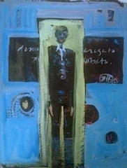 Mr. Robato 6X8 mixed media sold