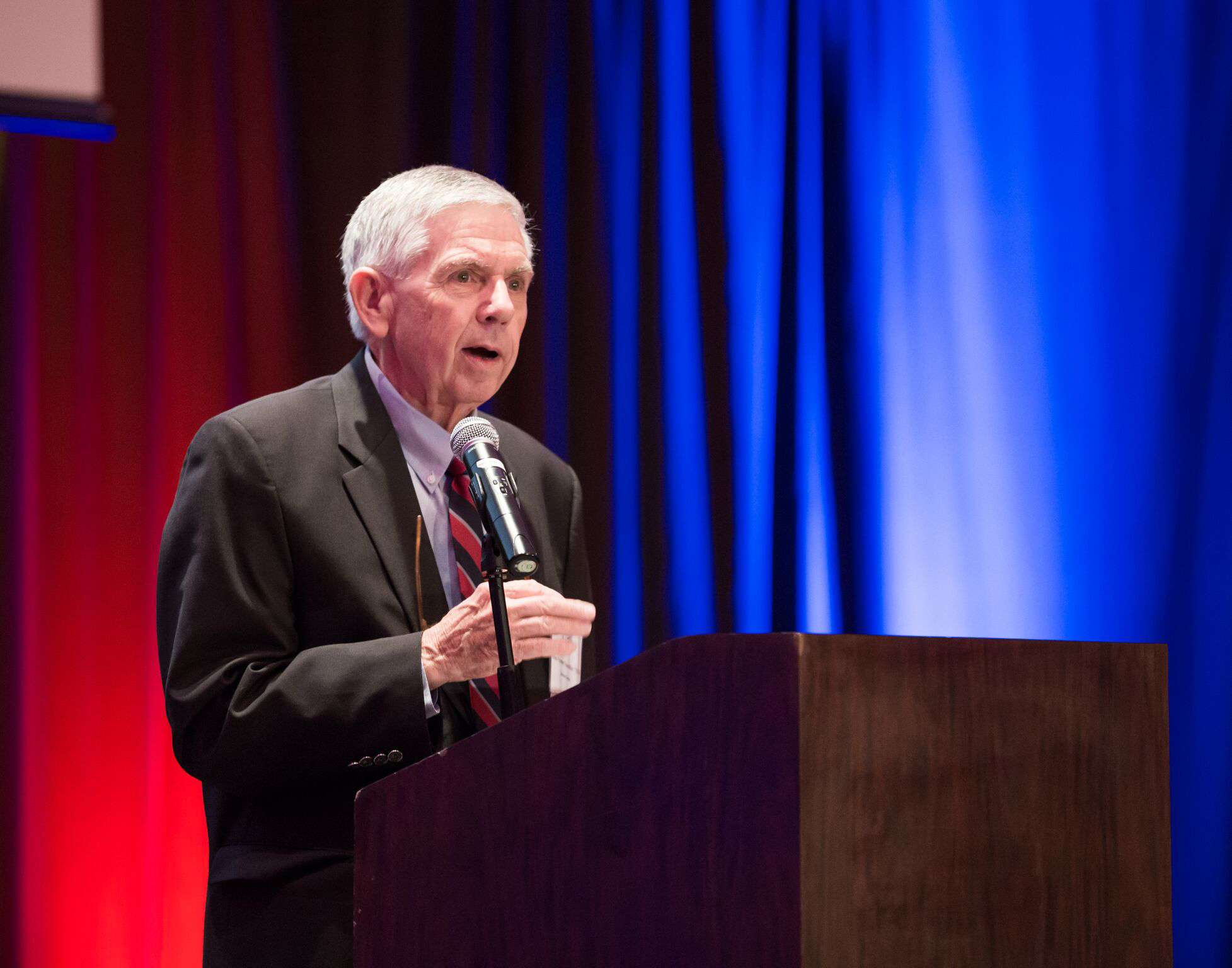 ^ During the Friends of Scouting fundraising dinner in Austin, Texas, last February, Fred served as the keynote speaker. 