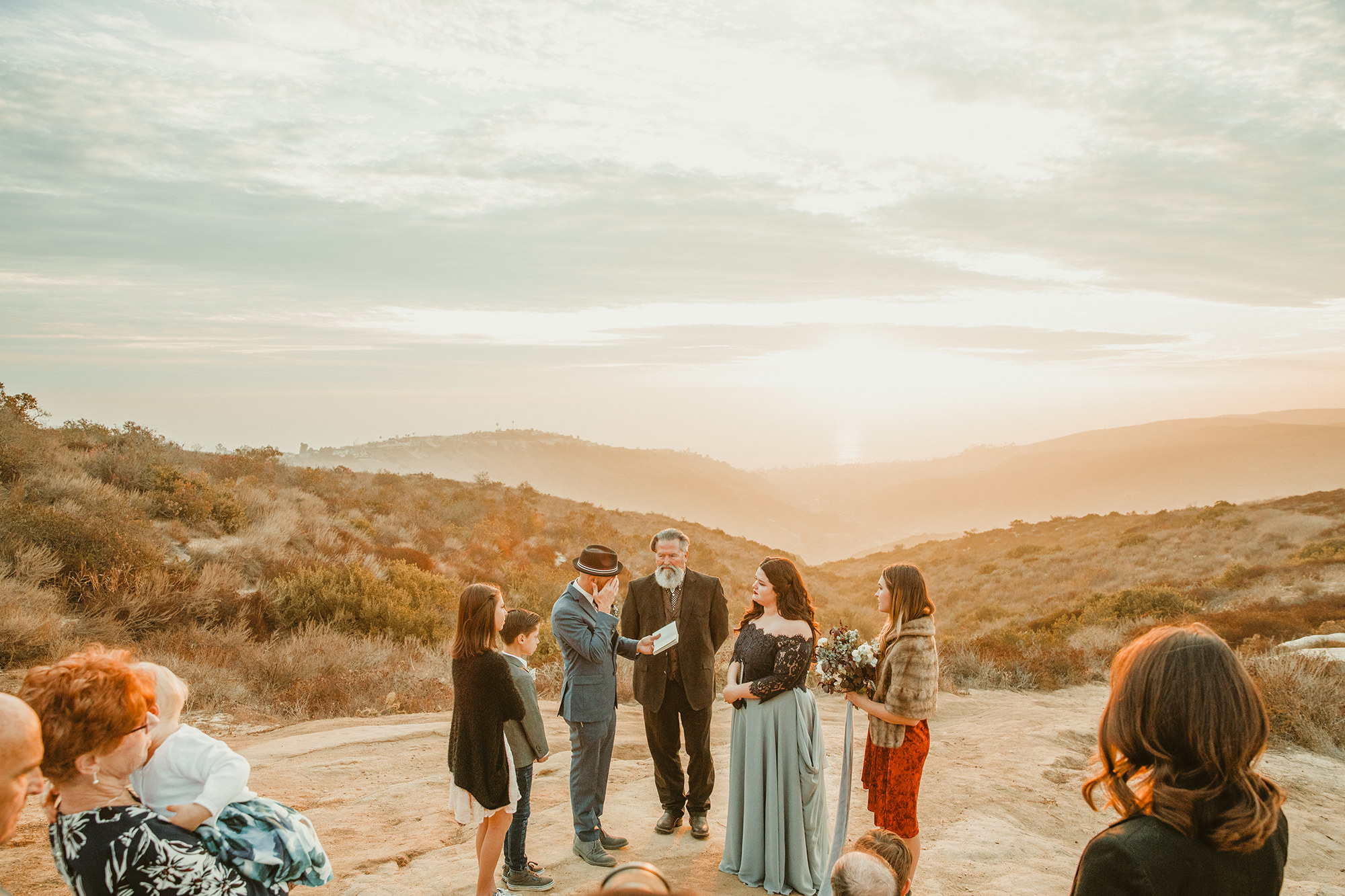 ^Morgan and her husband, Todd Baker, were married on January 1 at Top of the World in Laguna Beach, California. (Photo by Melissa Rey)