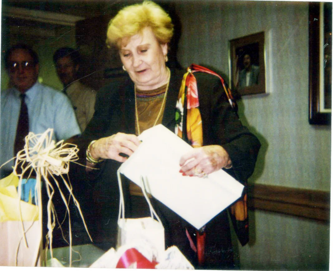 ^ The staff and students at Pleasant Grove enjoyed Mildred subbing at their school so much that they held a birthday celebration in her honor.