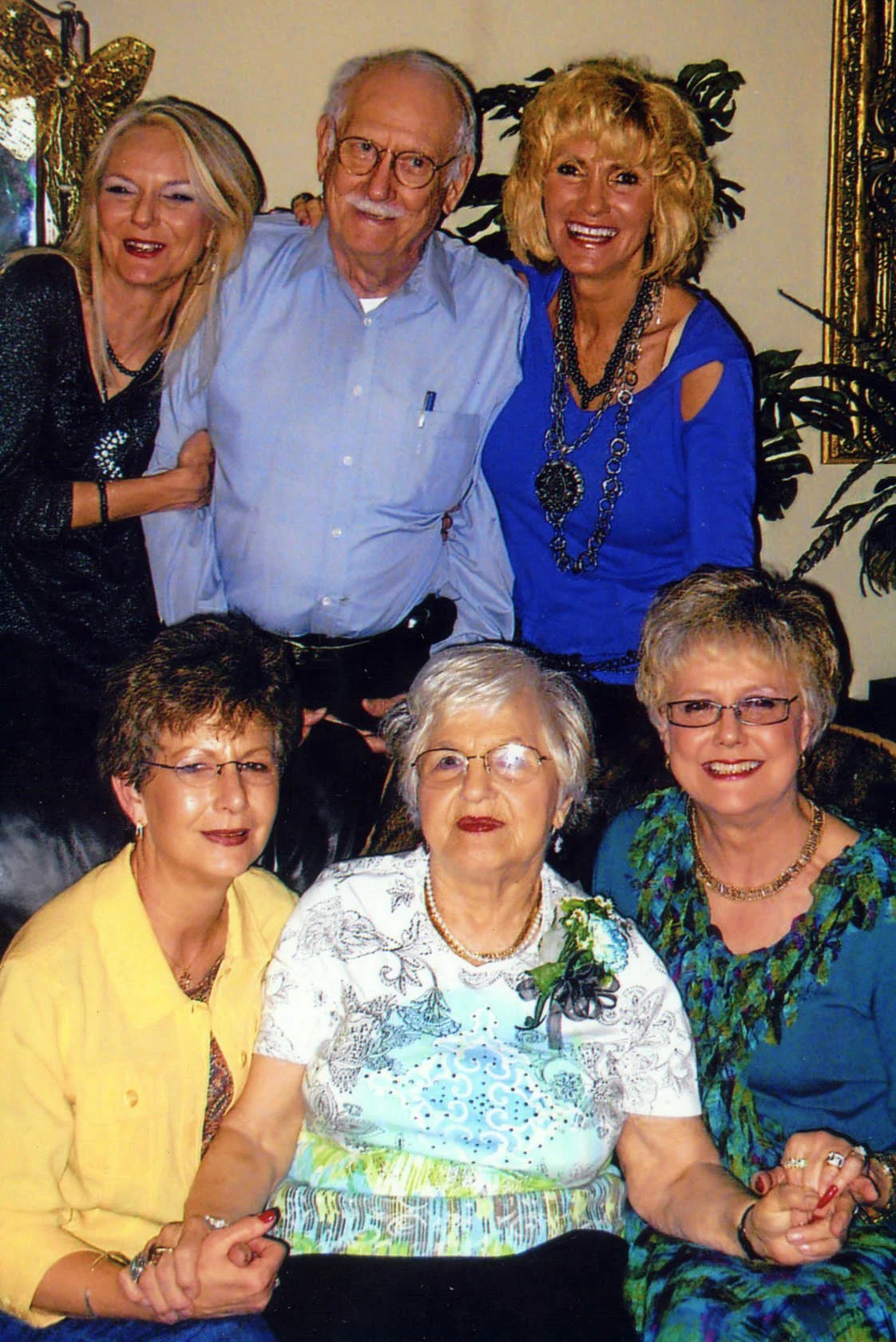 Don and Lilly with their daughters in 2013 (top row) Carol “Denice” Hollier (youngest) and Donna Lynn Jeffus (next to youngest); and (bottom row) Mary “Madelein” McBride (oldest) and Adine “Evelyn” Pinkner (next to oldest).