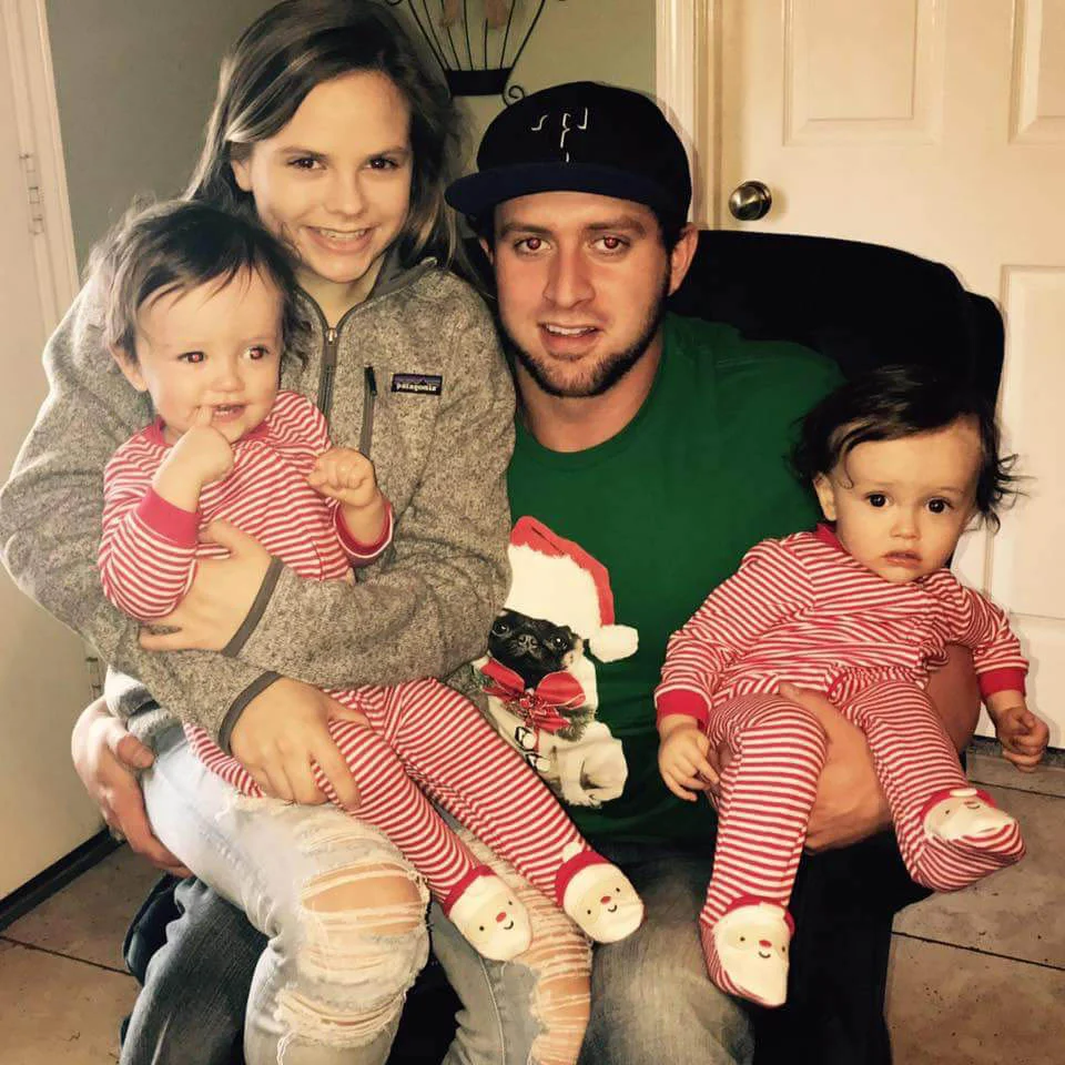 Miranda and Kevin with Ashlynne, Karson, Kanon, Lauren and Sarah during Christmas 2016 at Kevin’s parents’ house.