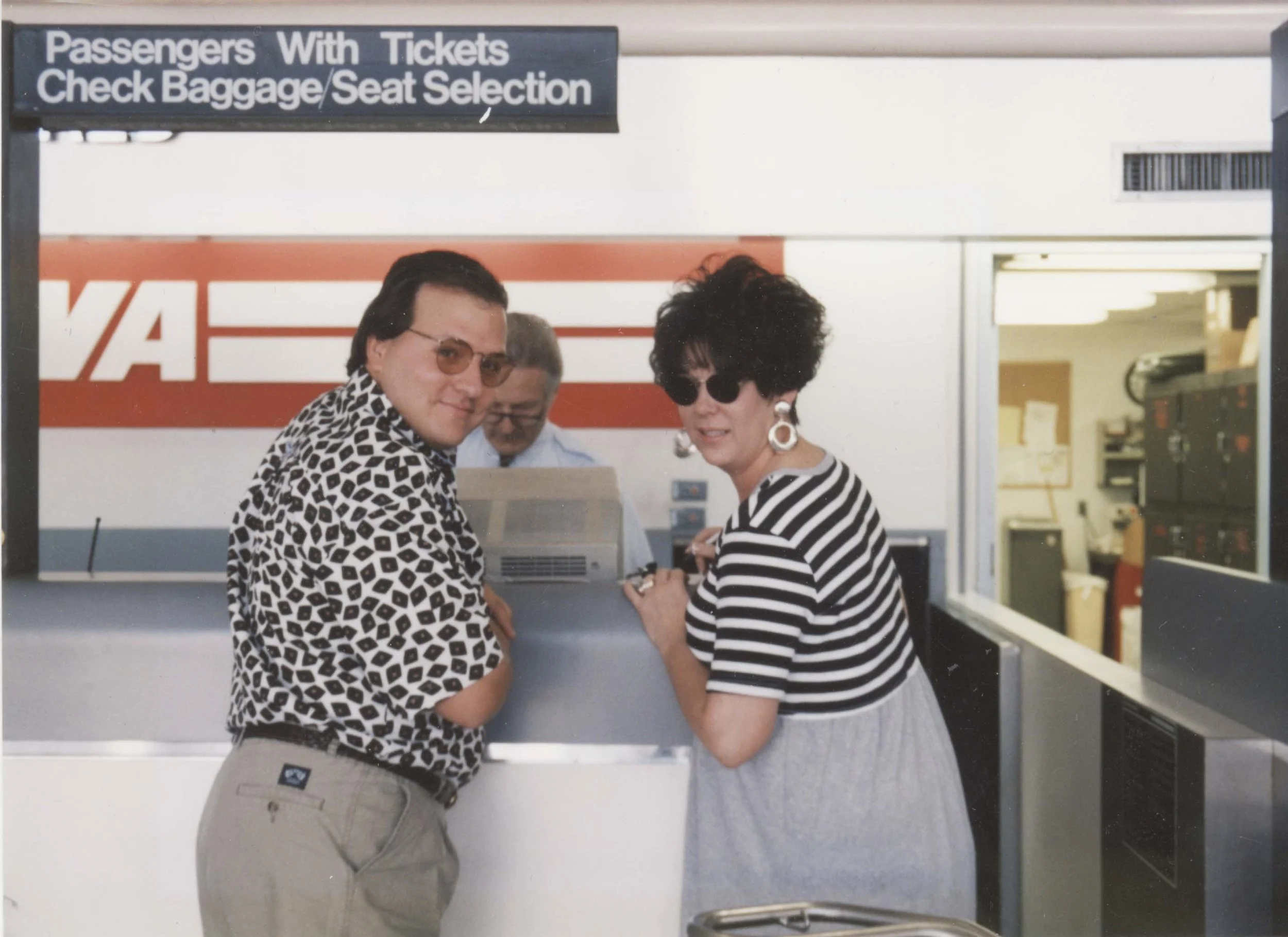 Tina wished James safe travels in 1995 as he prepared to fly from Texarkana to Indiana to do volunteer work at Champ Camp. This camp gives children with tracheostomies and those requiring respiratory assistance the chance to experience a true away from home overnight camp opportunity for one week each summer.
