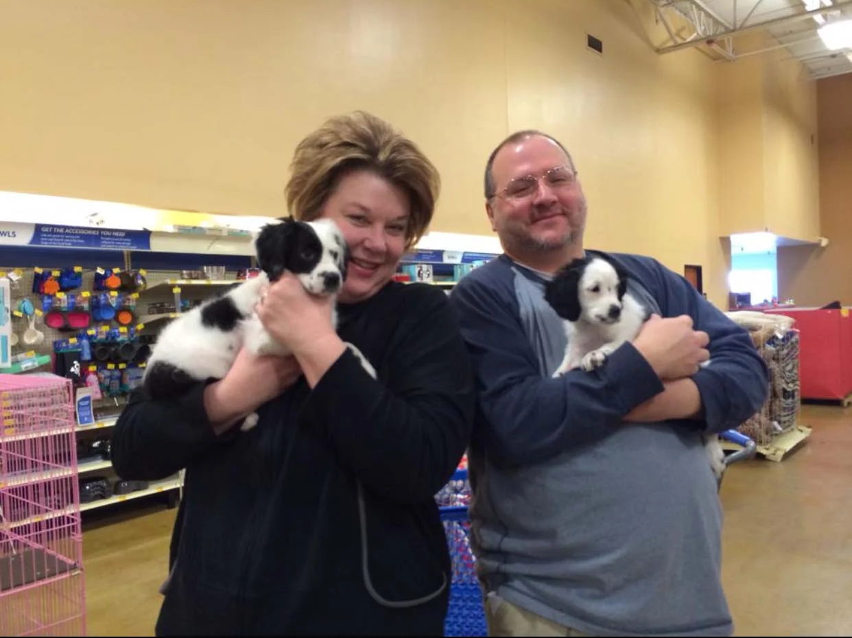 Four years ago, Tina and James adopted their “Goochie Girls” named “Scout” and “Willow.”