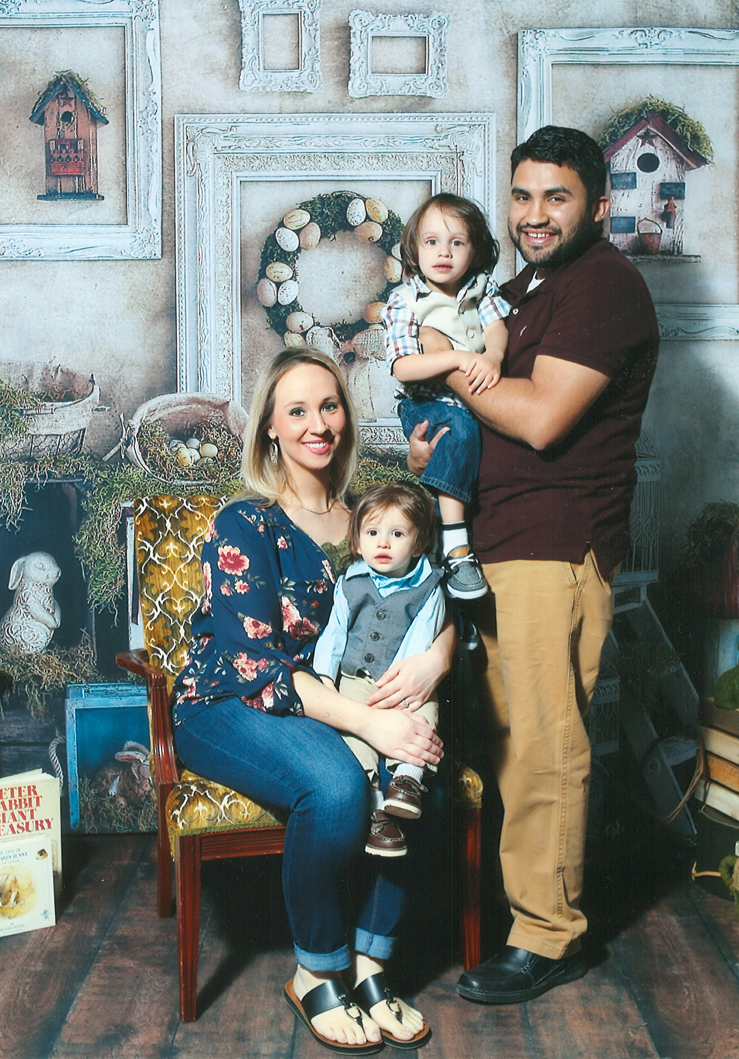 Tiffany and Abraham with their boys, Maximus and Zacarias, during their first professional photo shoot last Easter. (Photo by Amber Fenix Photography)
