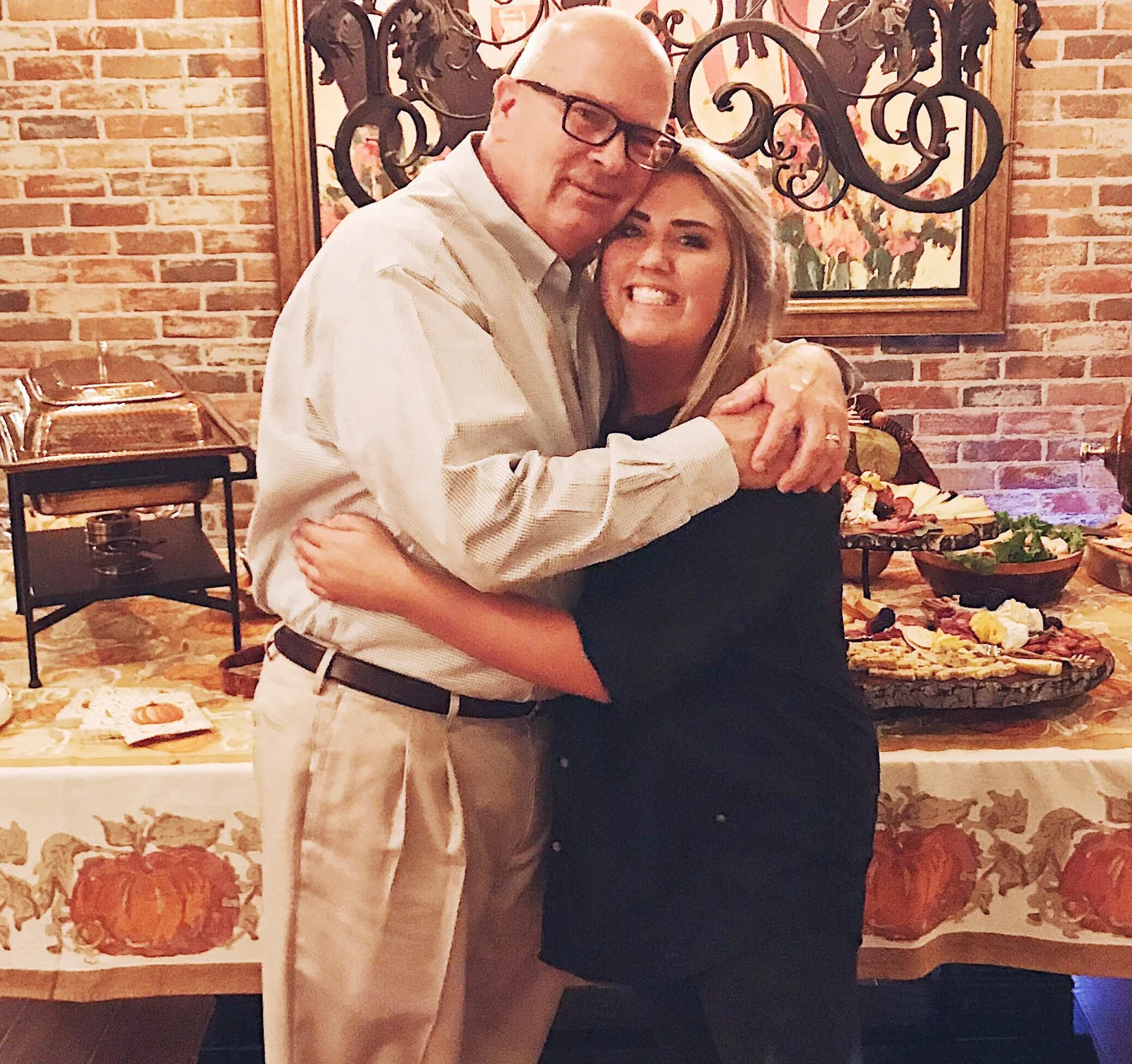 Marjorie and her father, Louis, during her very first catering event for a small party during a class reunion at Pam and Gregg Orr’s home.