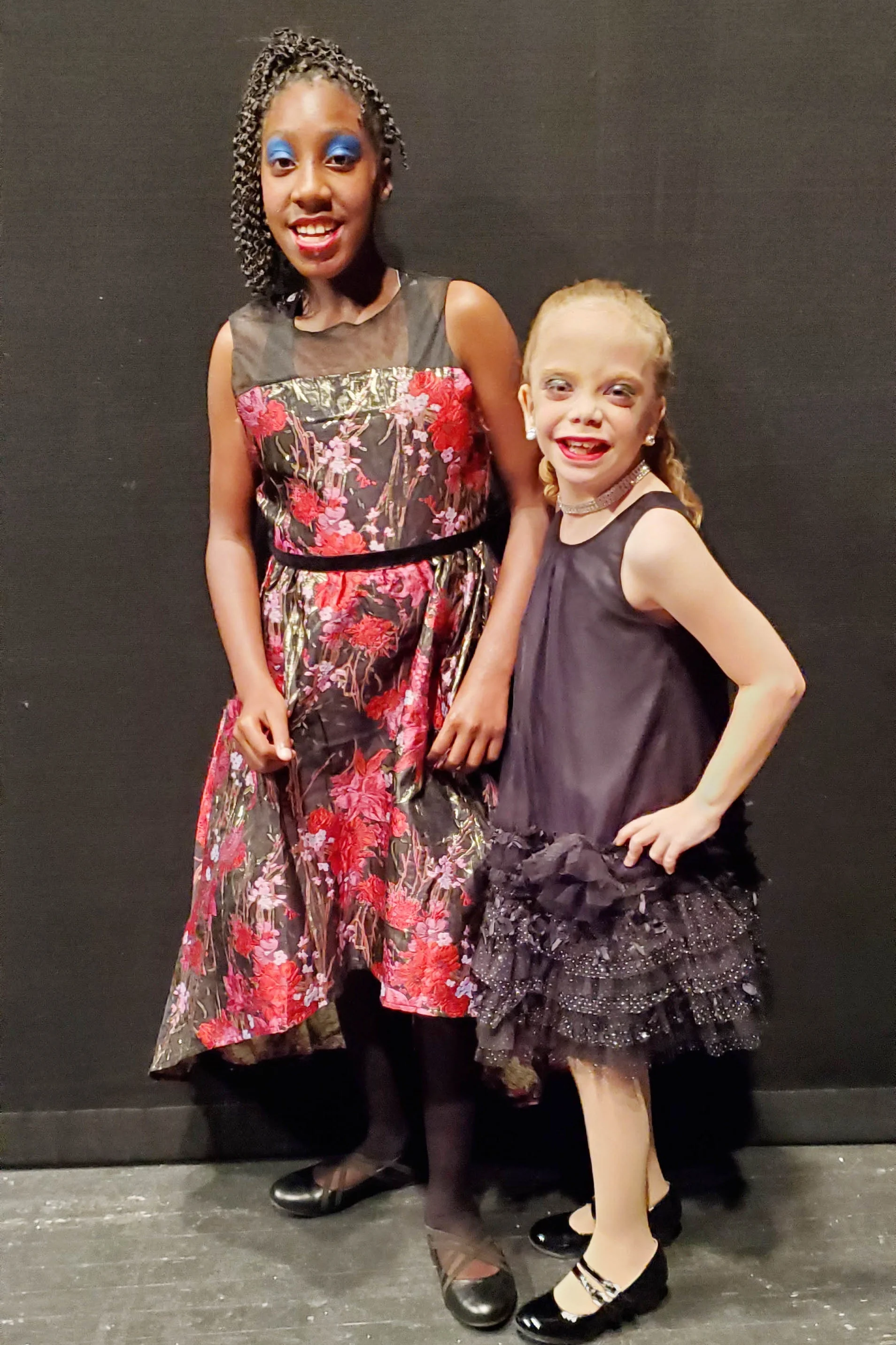 Both Olivia and Katherine enjoy dancing and performing during All Rhythm Dance Alley’s dance recital.