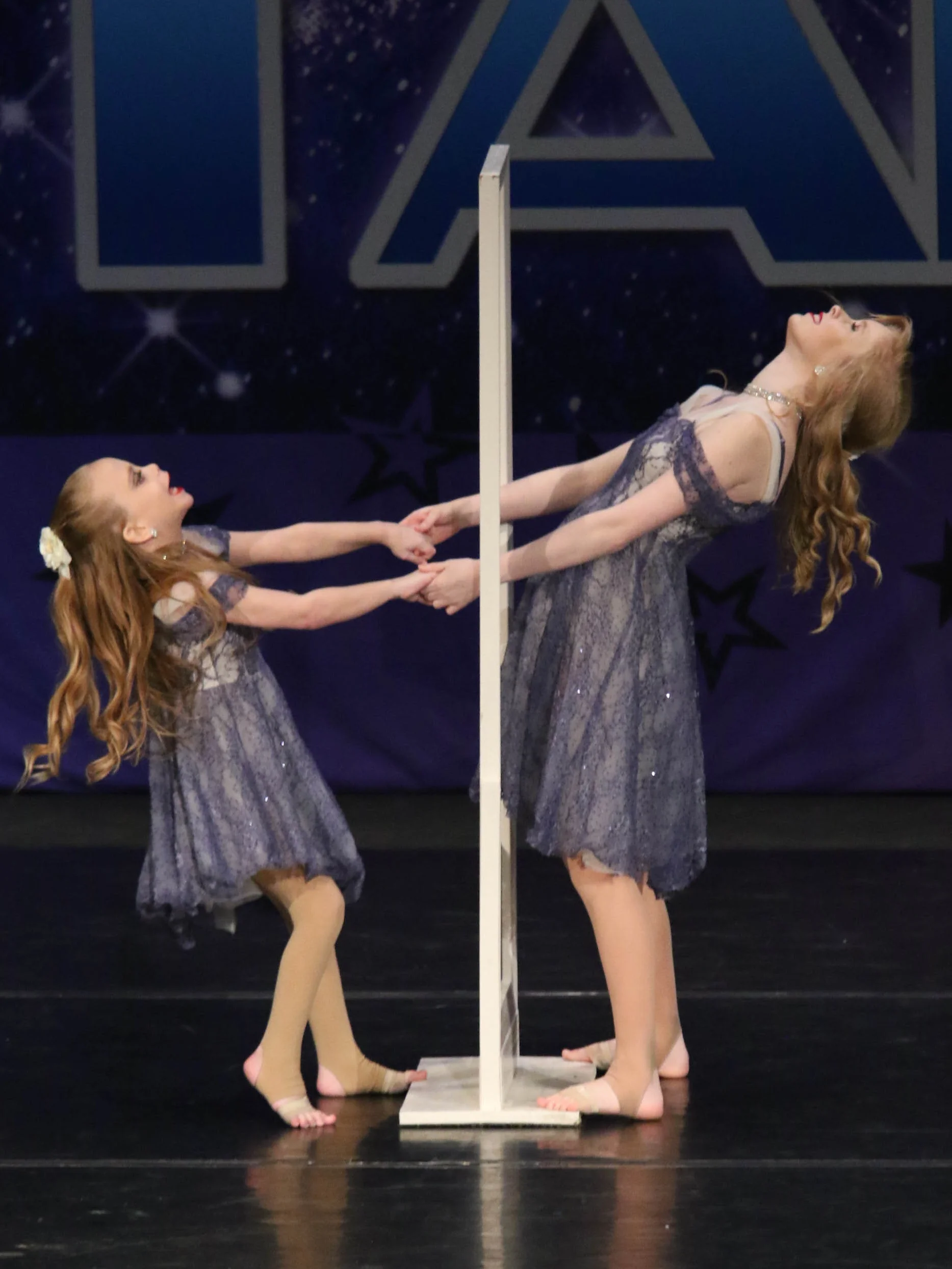During the 2018-2019 competition season, Katherine performed a duet with Heather Jaynes to “Reflection” by Christina Aguilera. The meaning of the dance is that Katherine is looking at her reflection, which is actually Heather. This song was so sentimental to Katherine and her family because this is exactly what Katherine sees when she dances: no challenges or differences. The girls competed in the Teen Category and won Top 10 finishes including a first overall and special judges award.