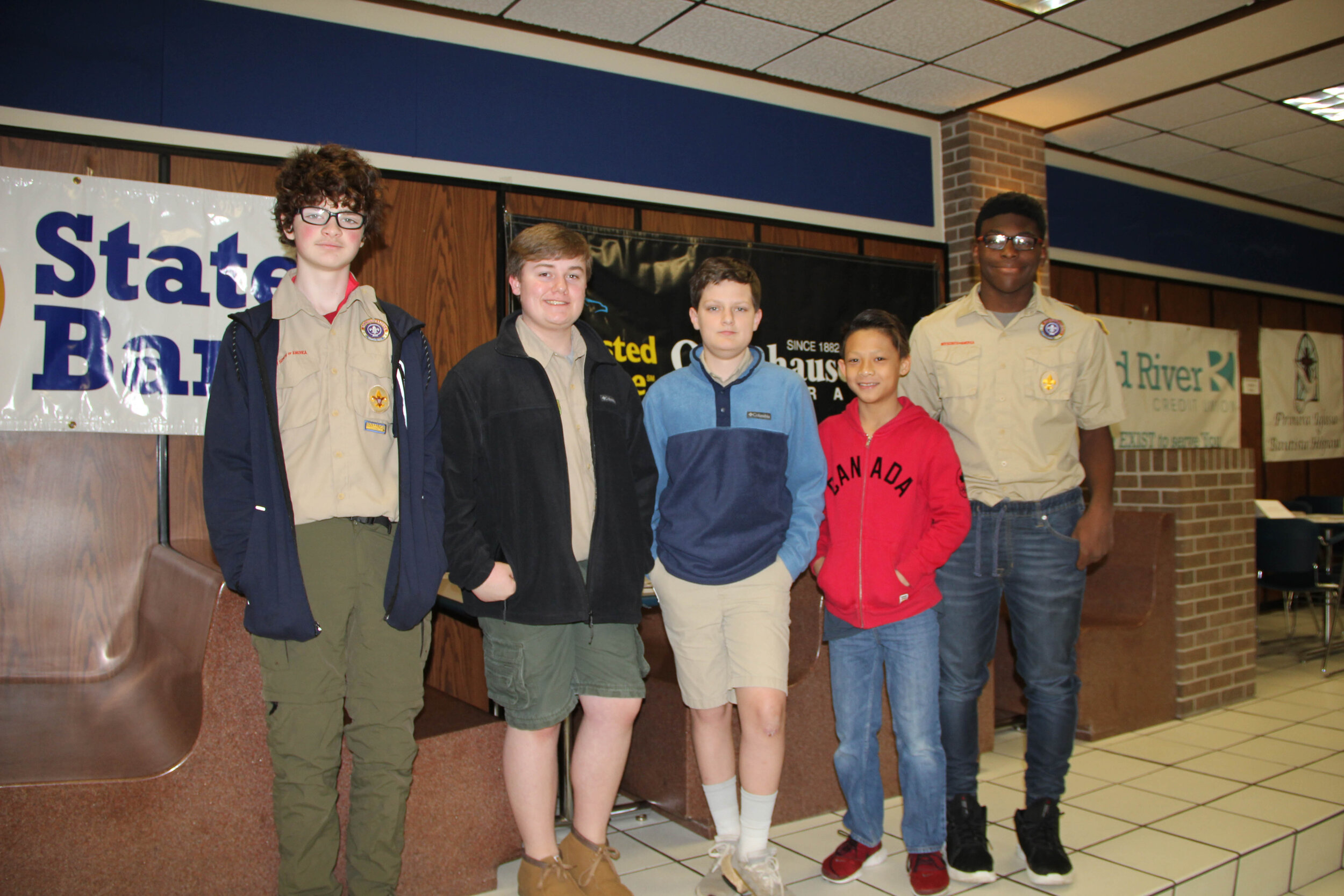 Graham Jones, Tyler Unger, Chris Ayers, Nash Orena and Justus Henry