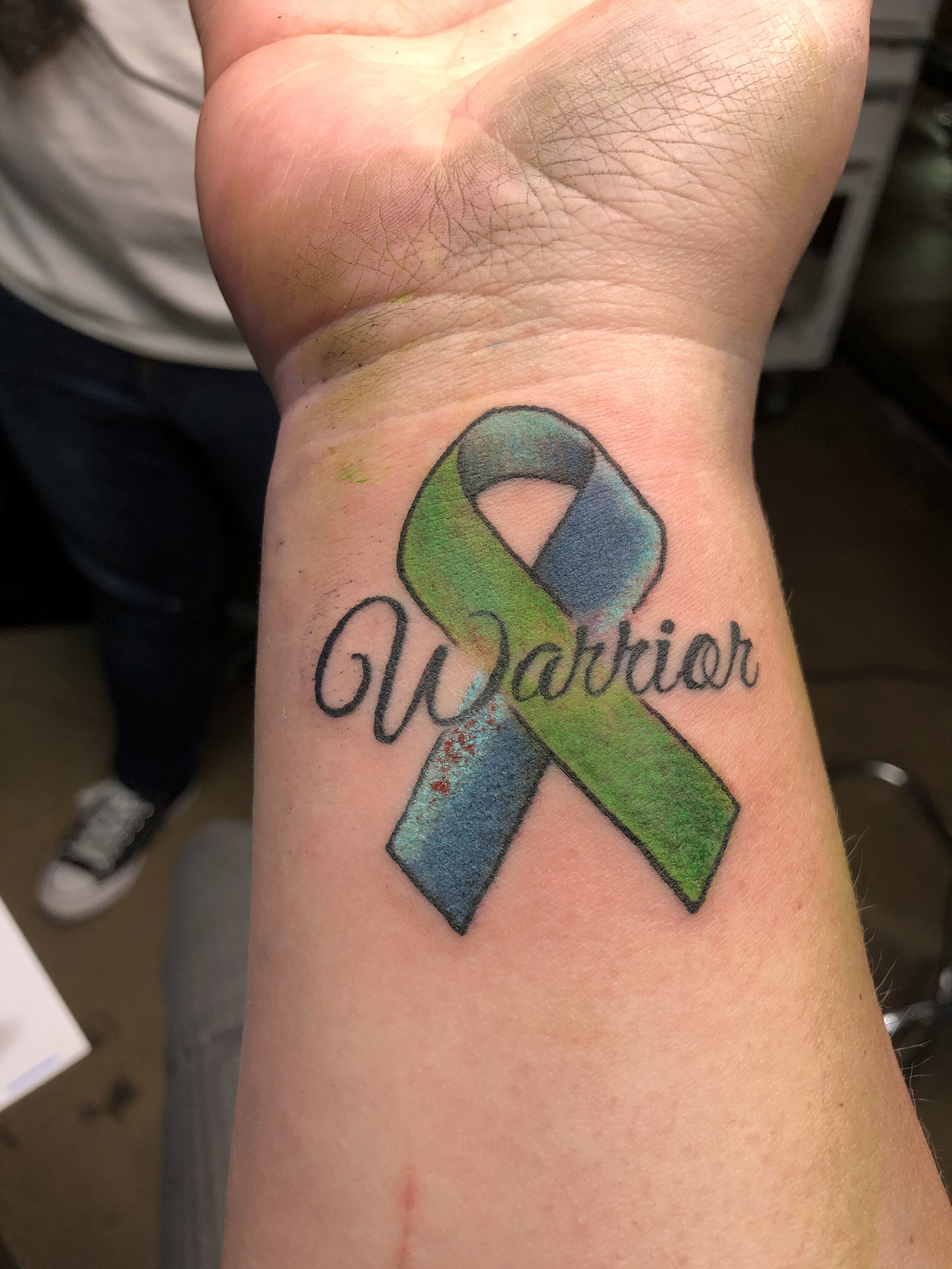 Hodgkins lymphoma Green Awareness ribbon cancer sign tattoo png  PNGWing