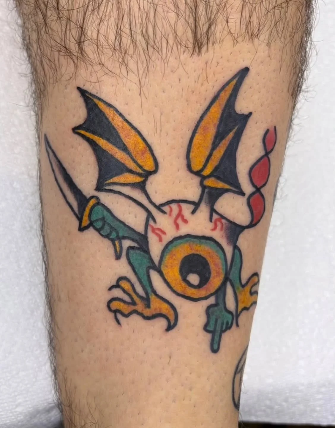 Totally forgot to post this little badass I did on @christianmingle.tattoo 
.
.
.
Jesse North 
Raven's Head Tattoo 
242 Dundas Street 
London Ontario 
519-601-2400