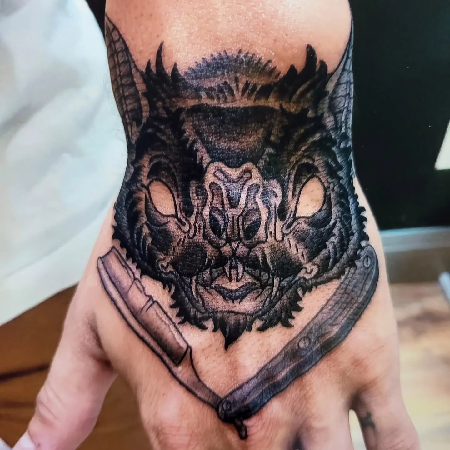 Big ol' bat on the hand by Keith!