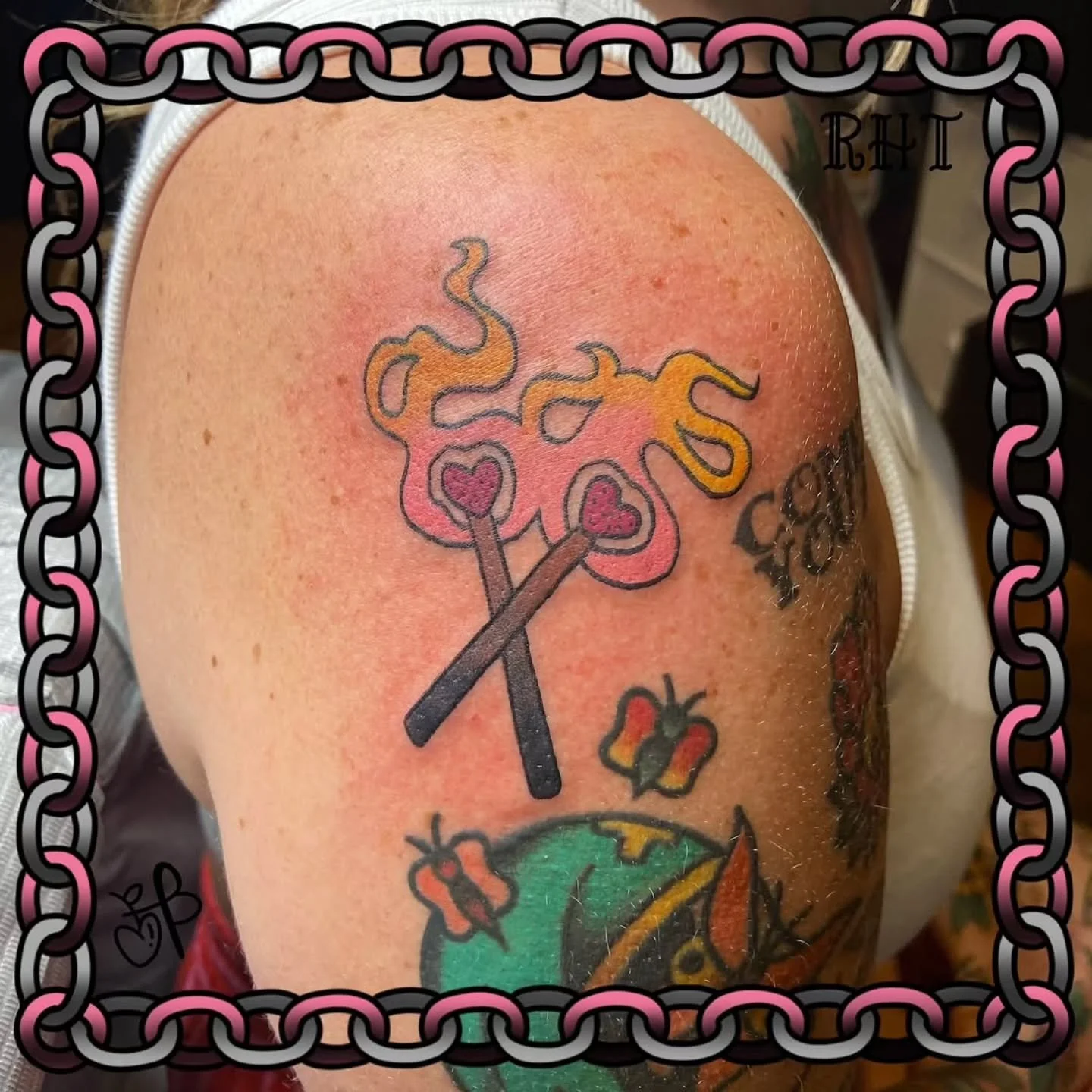 🔥Match Sticks🔥
Thank you Tara, I’m honoured that I get to tattoo cool stuff on you! :) 
Always down for customs, always down for flash xo
.
.
.
Sab Fontaine 
Raven's Head Tattoo 
242 Dundas Street 
London Ontario 
519-601-2400 
#patchworktat