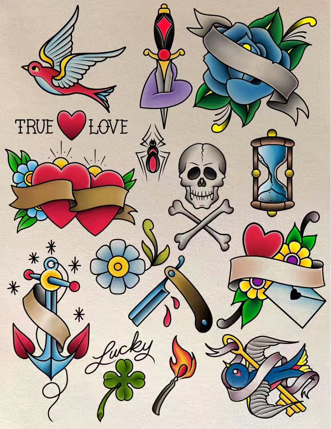 &bull; @keithmullintattoos &bull; Found some old flash I did when I first started tattooing. They are based off of designs that were already kicking around the shop. So I decided to redraw and colour them up. More coming soon 

Thanks for looking!
✌️