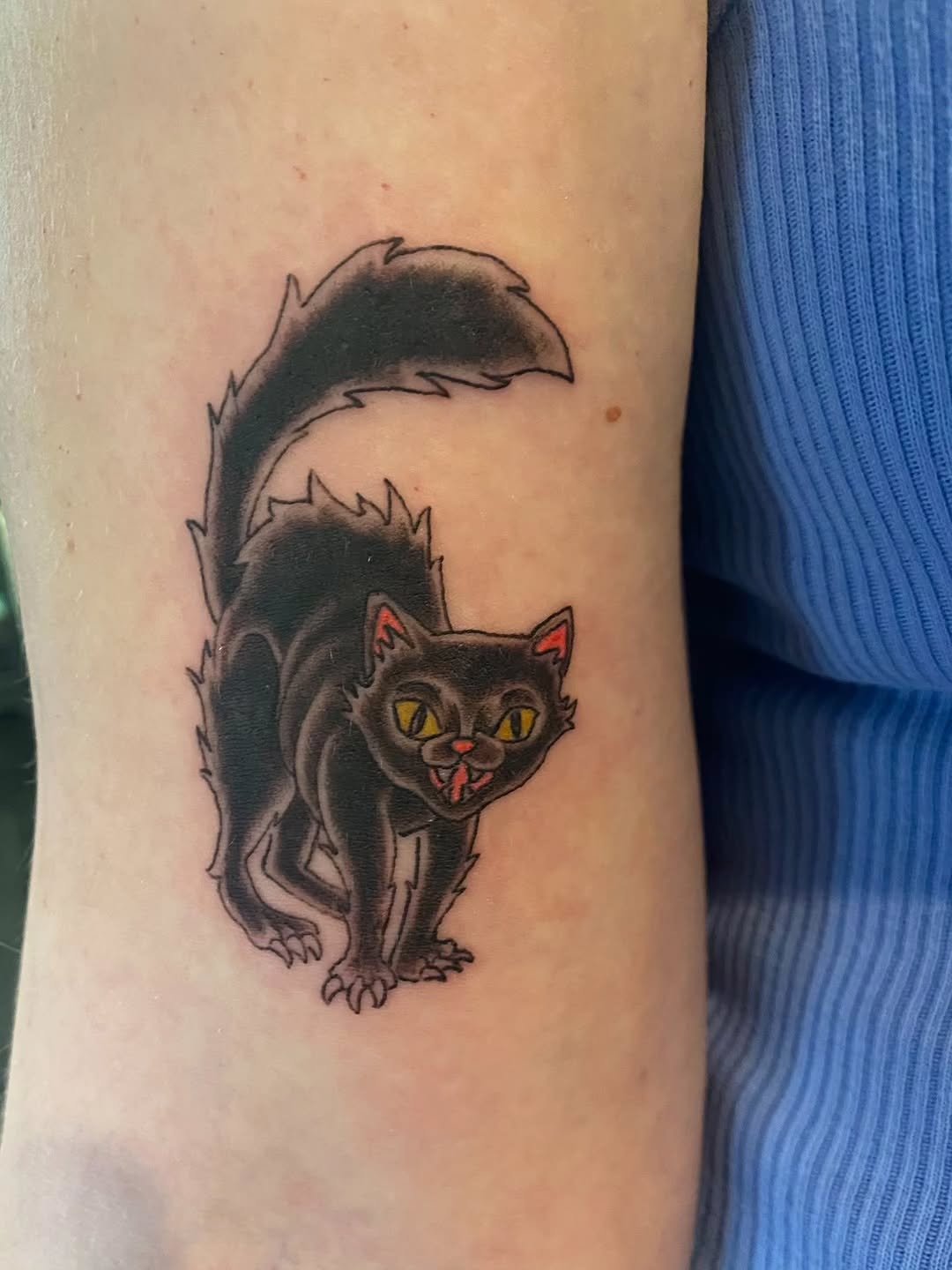 &bull; @keithmullintattoos &bull; Just finished up this fun little black cat tattoo. Lots of fun!!

#fun #tattoo #tattooart #art #illustration #illustrativetattoo #ldnont #londonontario #forestcity