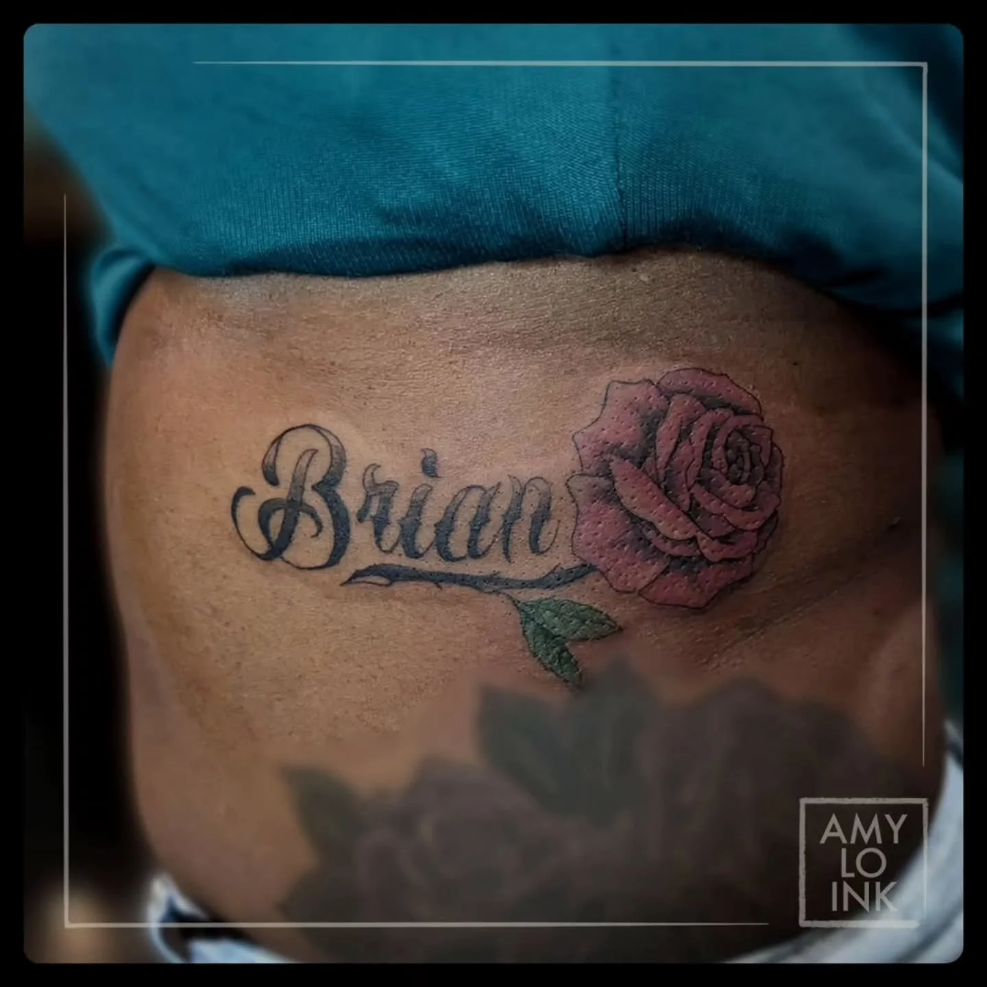 ● @amy.lo.ink ● Quick shout out to all the Brian's out there 🗣️🗣️

This tattoo is right on the ribs but this client sat like an absolute dream! I'm beyond excited for how this tattoo turned out. 

It's not too often that I get to do fineline with f