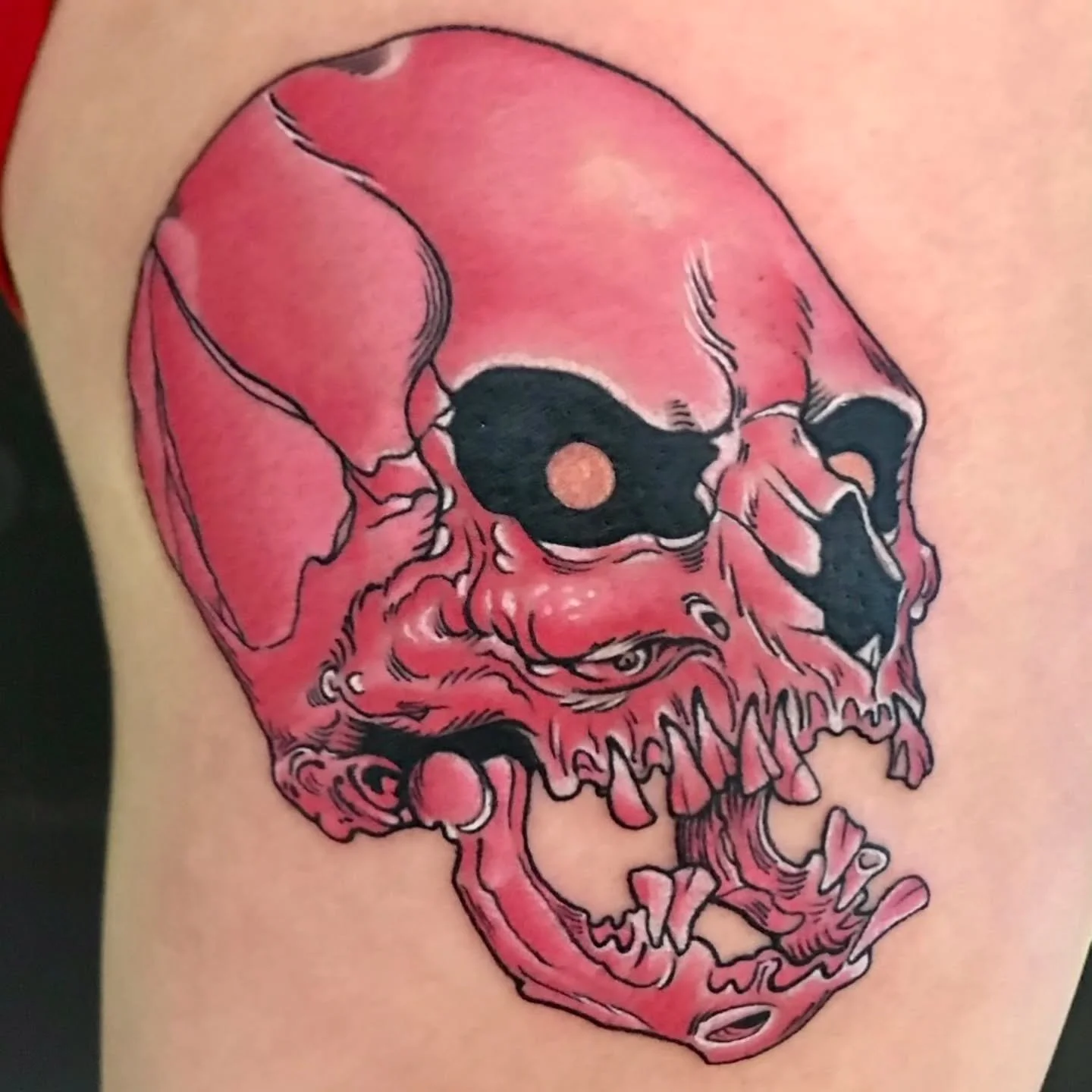 @keithmullintattoos &bull; 🫧💖💀 Bubble gum pink skull 
.
.
Books are open! Click the link in our bio to schedule your next appointment! ✨️ ☺️ 
.
.
Raven's Head Tattoo 
242 Dundas Street 
London Ontario 
519-601-2400 

#ldnont #londonontario #tattoo