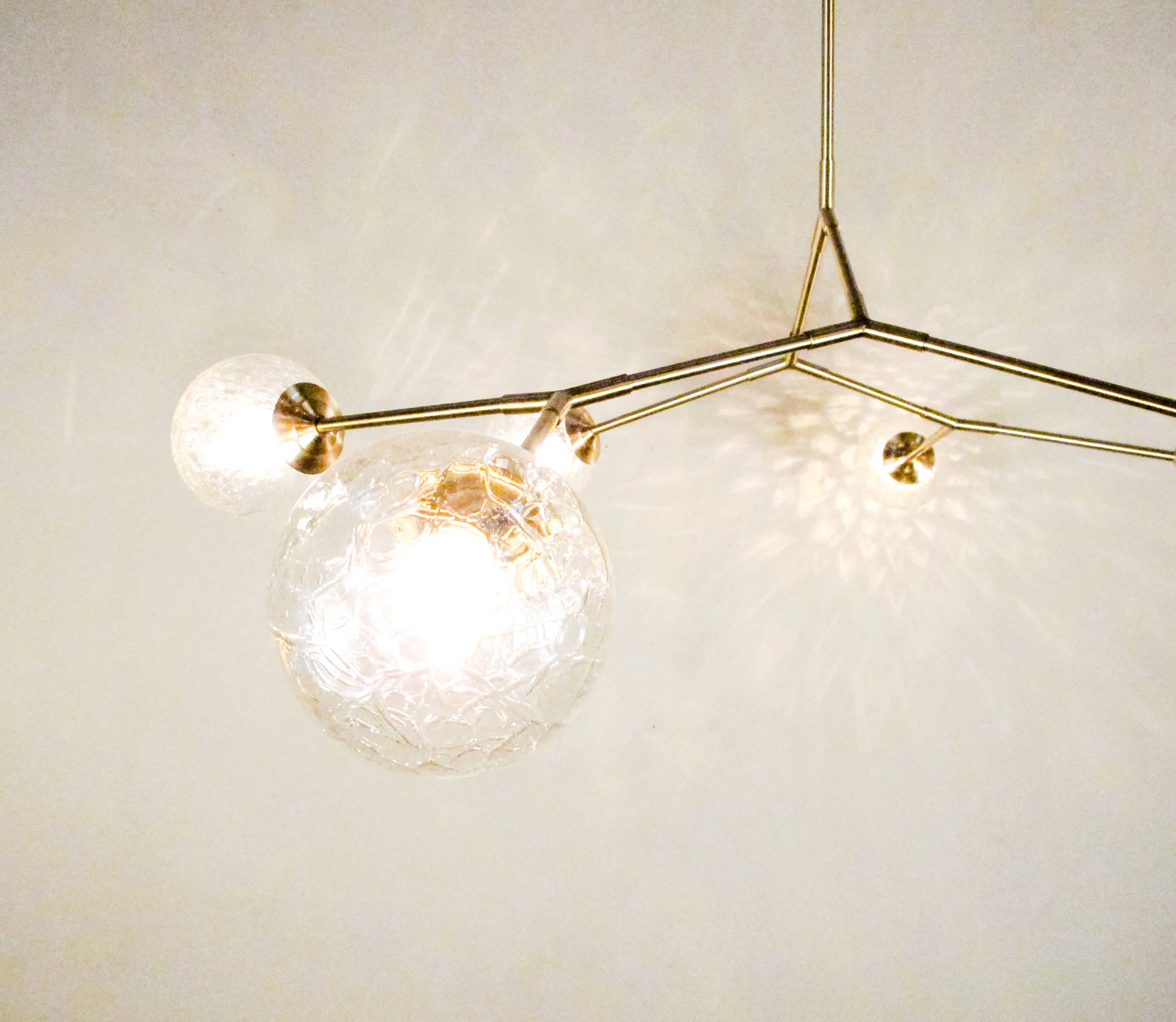 CHANDELIER FINE LIGHTING Vintage Glass Fixture 6 Light