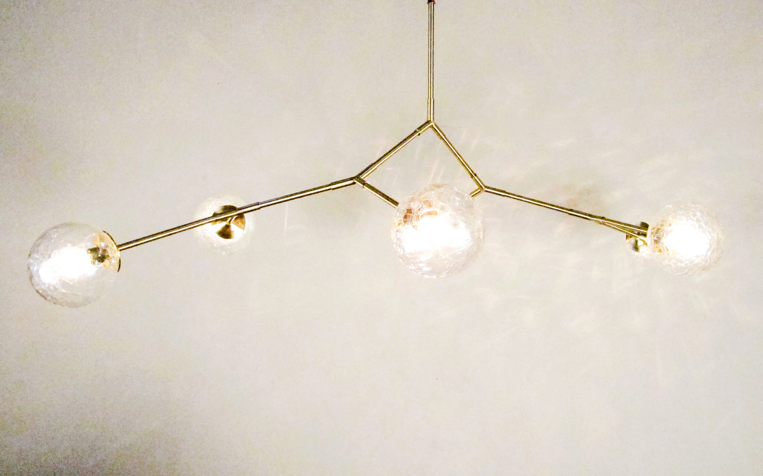 CHANDELIER FINE LIGHTING Vintage Glass Fixture 6 Light