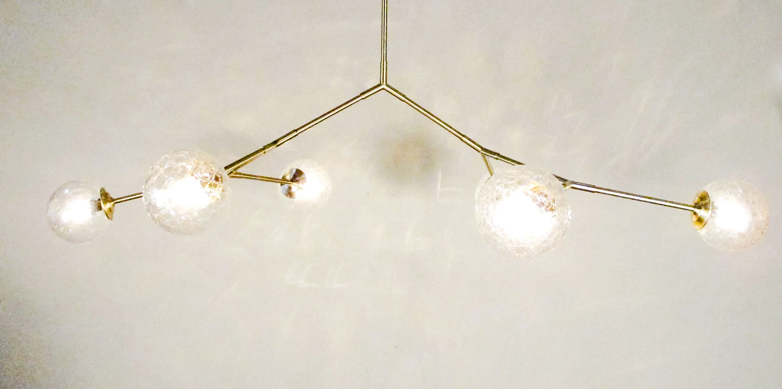CHANDELIER FINE LIGHTING Vintage Glass Fixture 6 Light