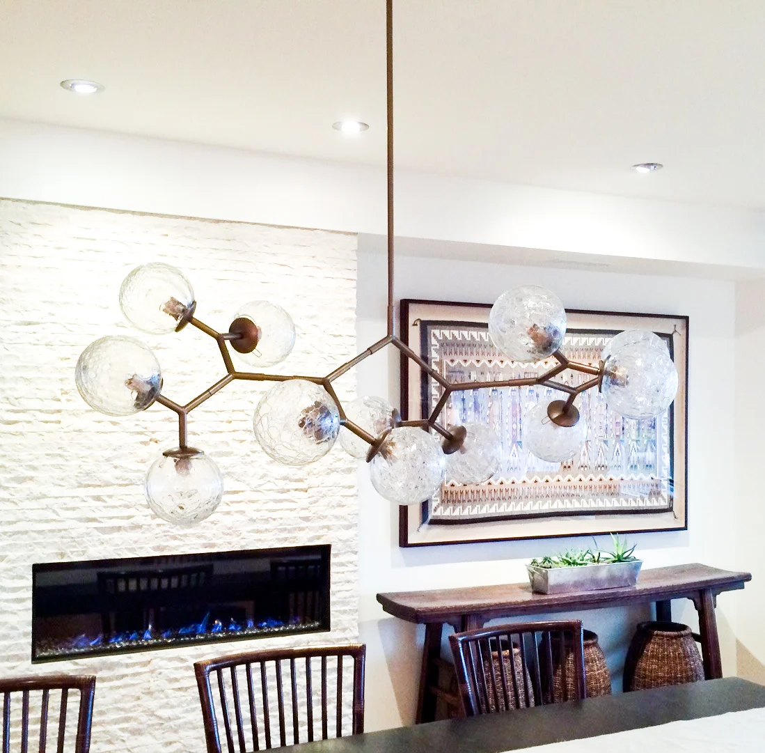 CHANDELIER FINE LIGHTING Vintage Glass Fixture 12 Light