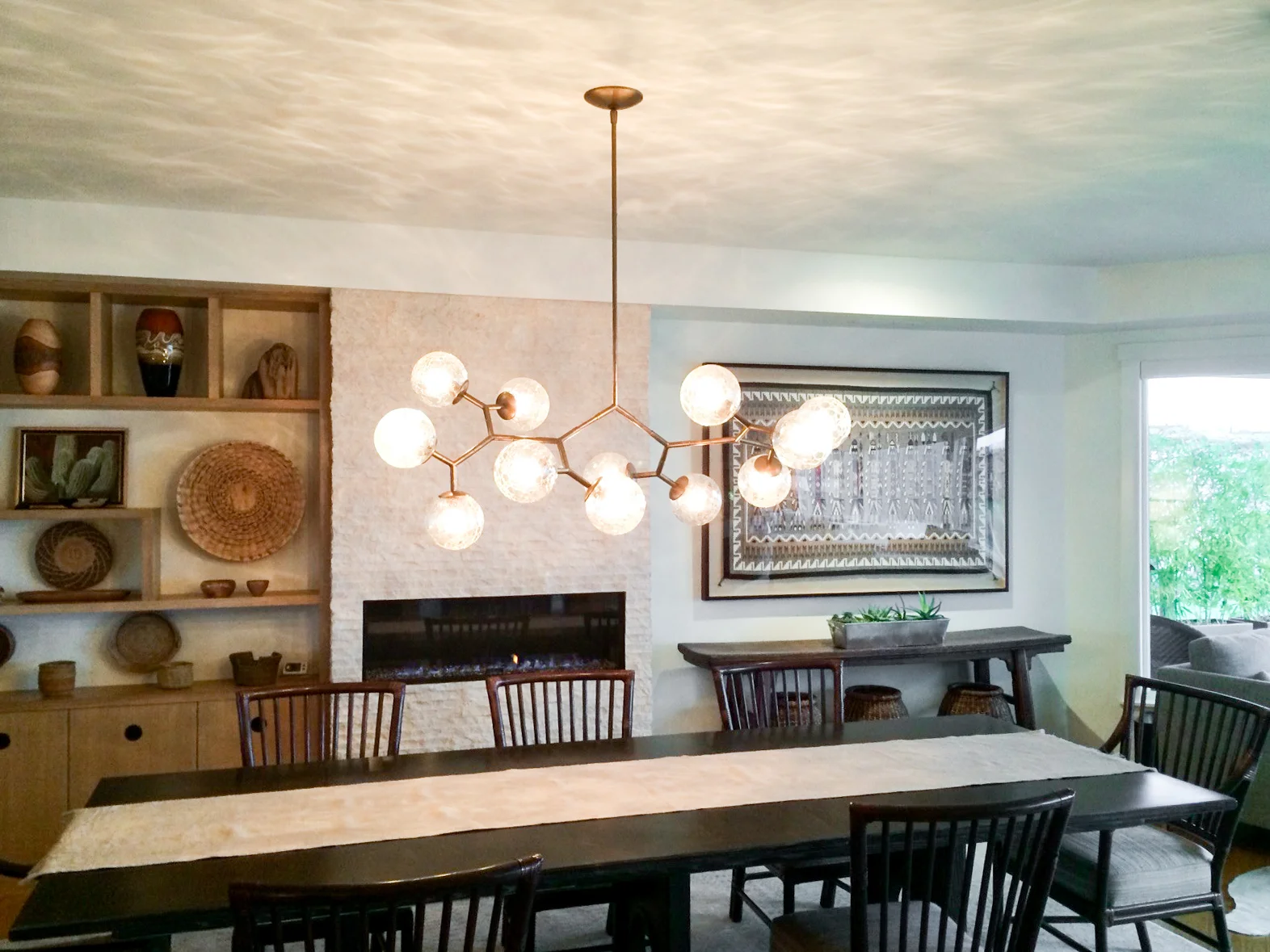 CHANDELIER FINE LIGHTING Vintage Glass Fixture 12 Light