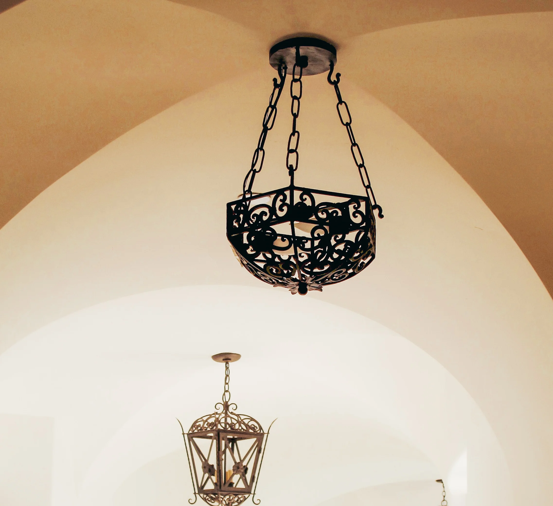 CHANDELIER FINE LIGHTING Hexagon Flush Mount Small On Chains