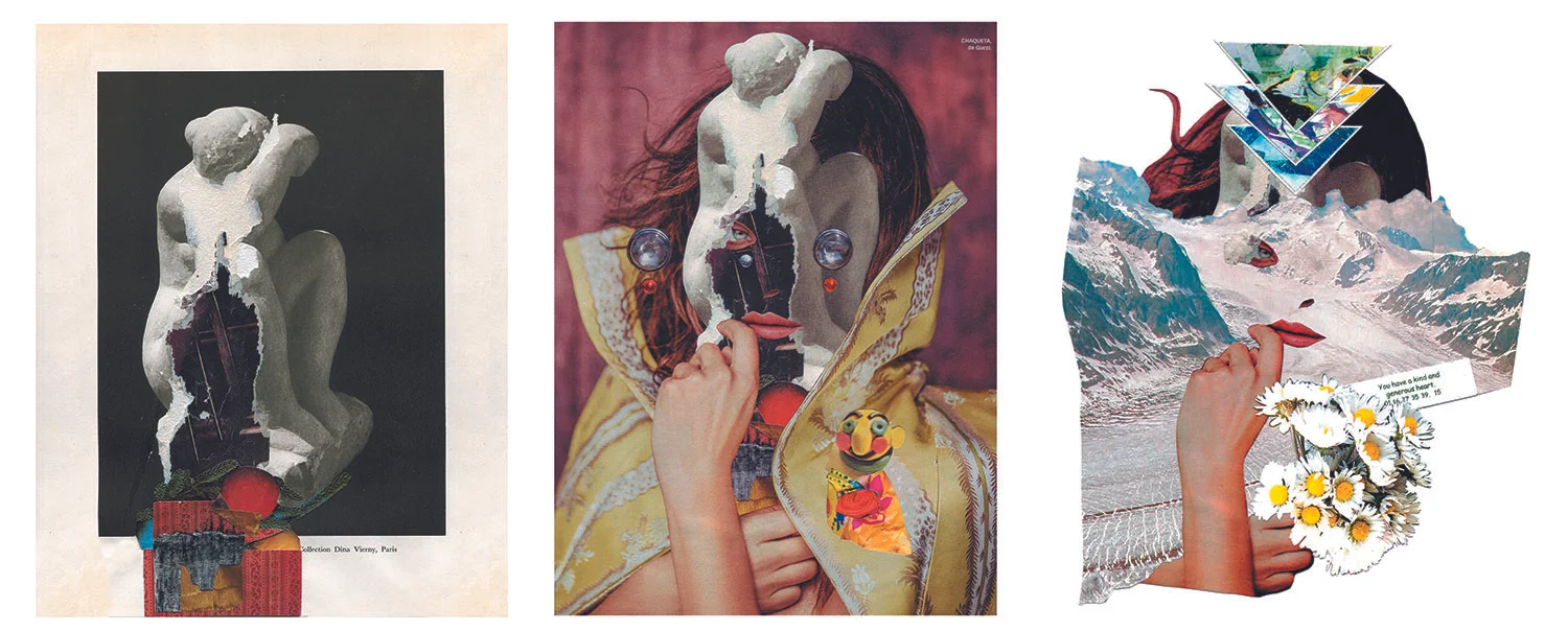 Left to right: Untitled 04, Issue 1, Andrea Burgay; Dr.Strange , Issue 2, Cless; Beneath the Cold Mask, Issue 3 submission, Vanessa Vargas