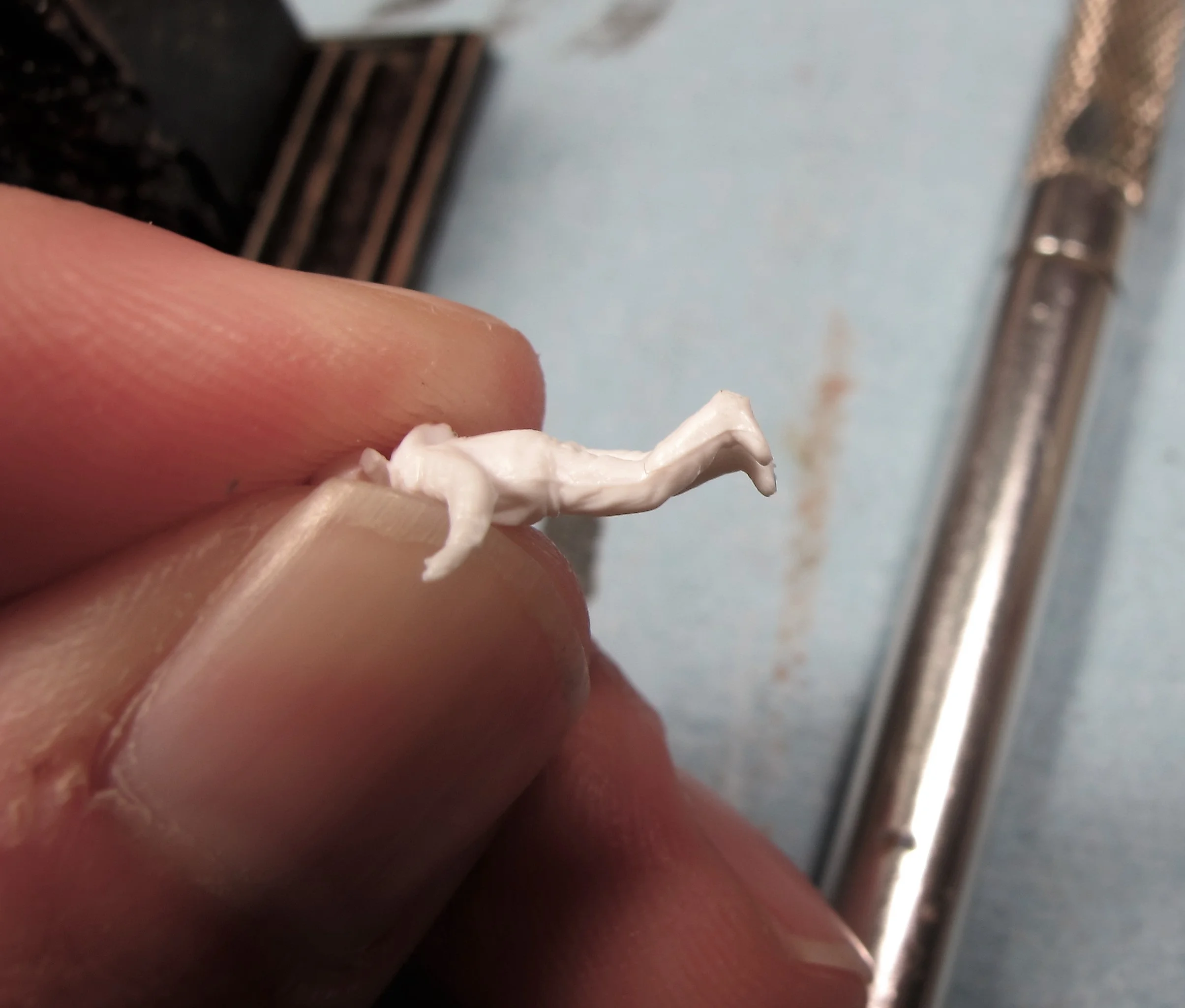 See the mold line down the leg? Cut that baby to the bone.