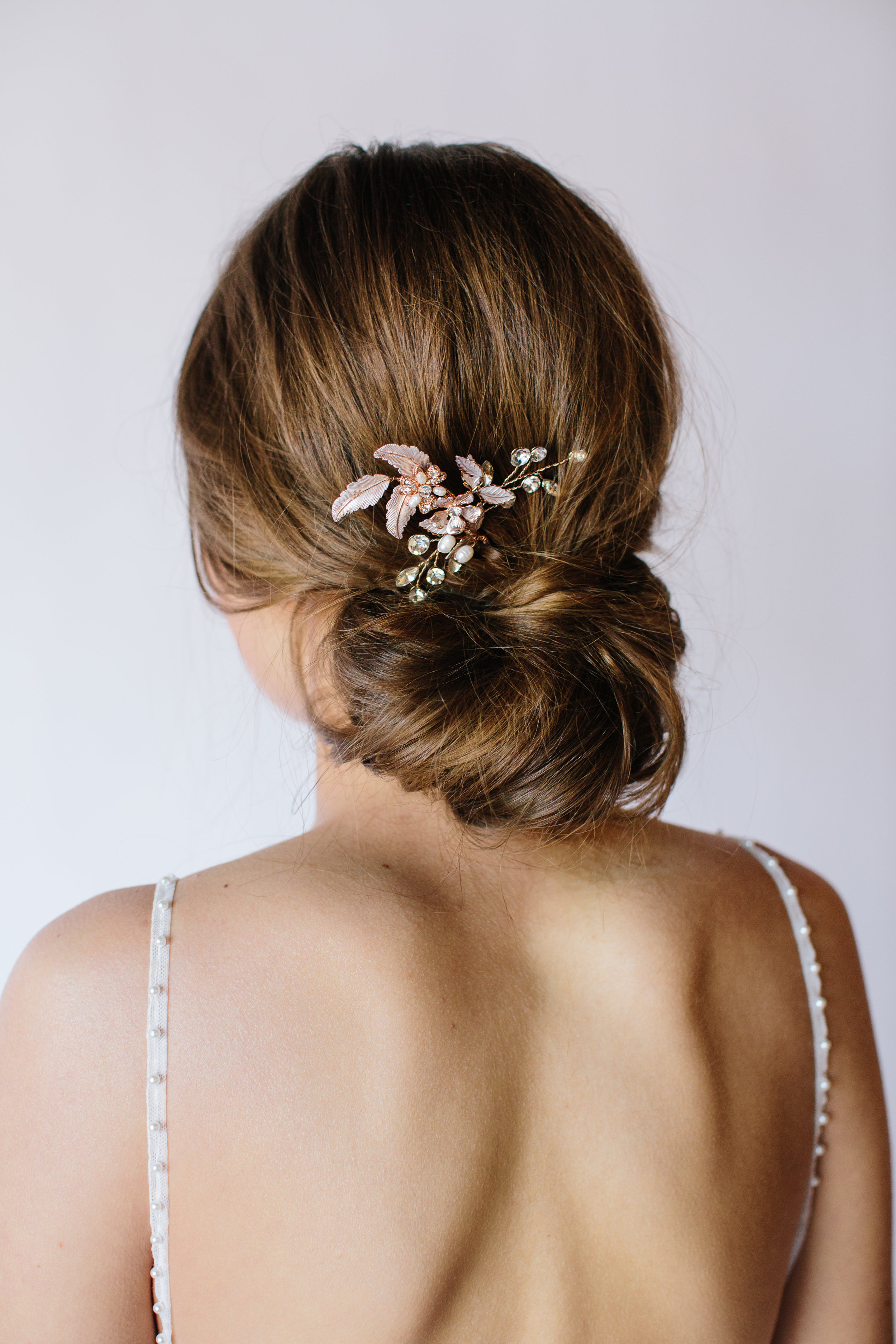A perfect leaf pin with a touch of pearls by Untamed Petals