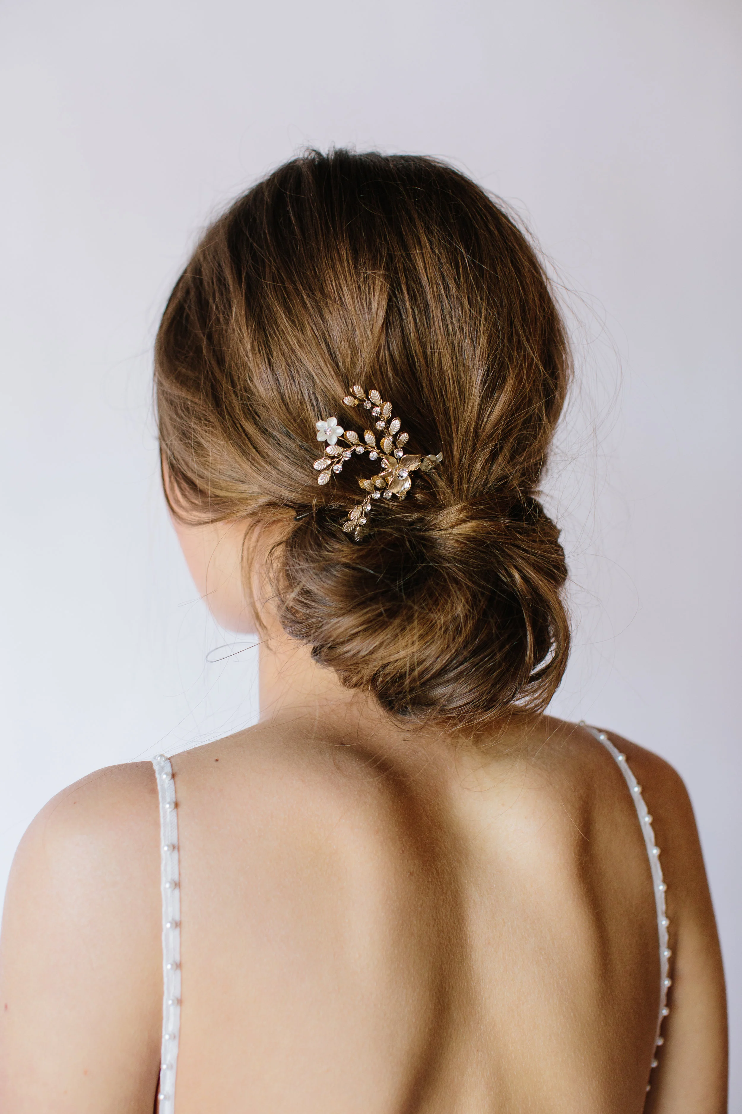Dainty bridal pin with sparkles by Untamed Petals