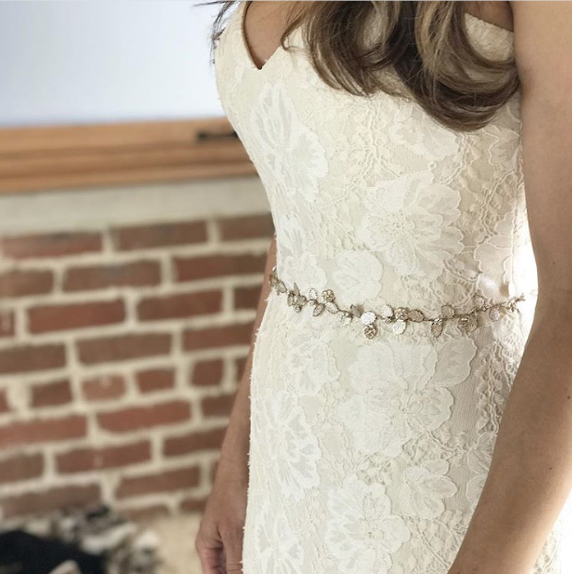 Wear a bridal hair vine as a sash
