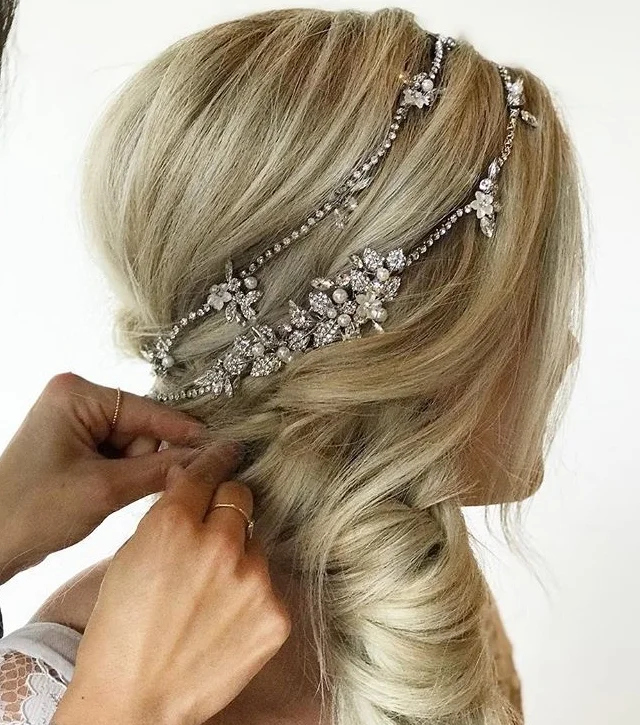 Wear a bridal hair vine in braid