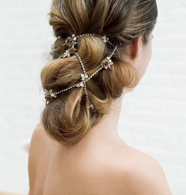Wear a bridal hair vine in updo